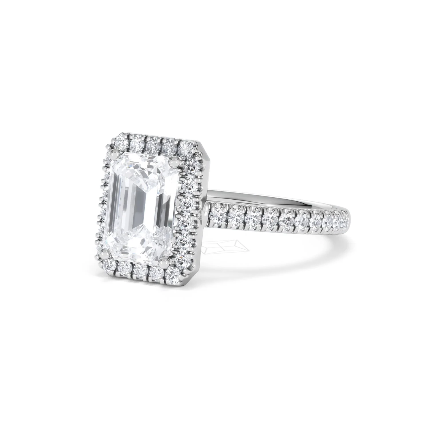Annabelle Lab Diamond Halo Engagement Ring in Platinum 2.75ct F/VS1 - Image 84