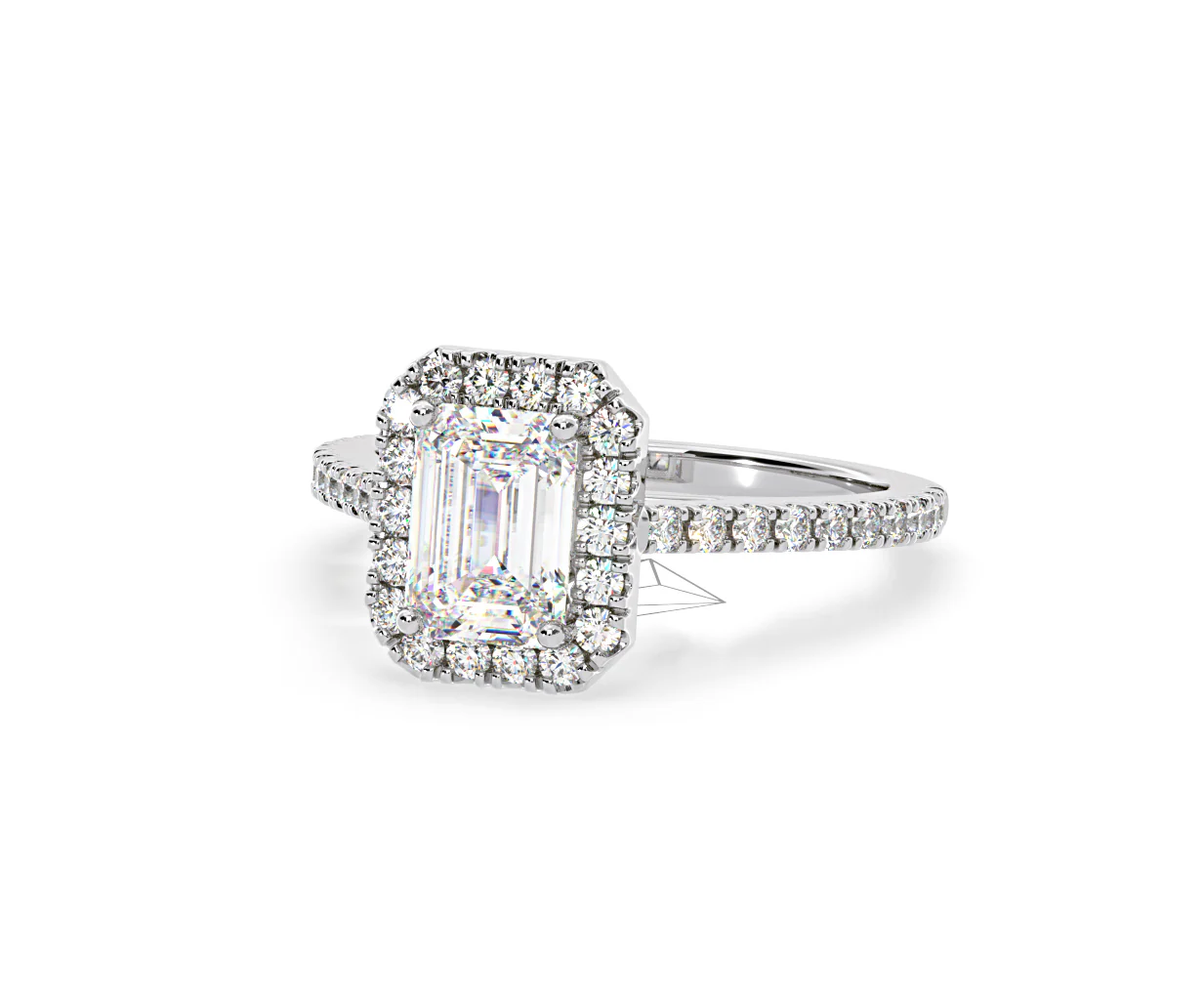 Annabelle Lab Diamond Halo Engagement Ring in Platinum 2.75ct F/VS1 - Image 91