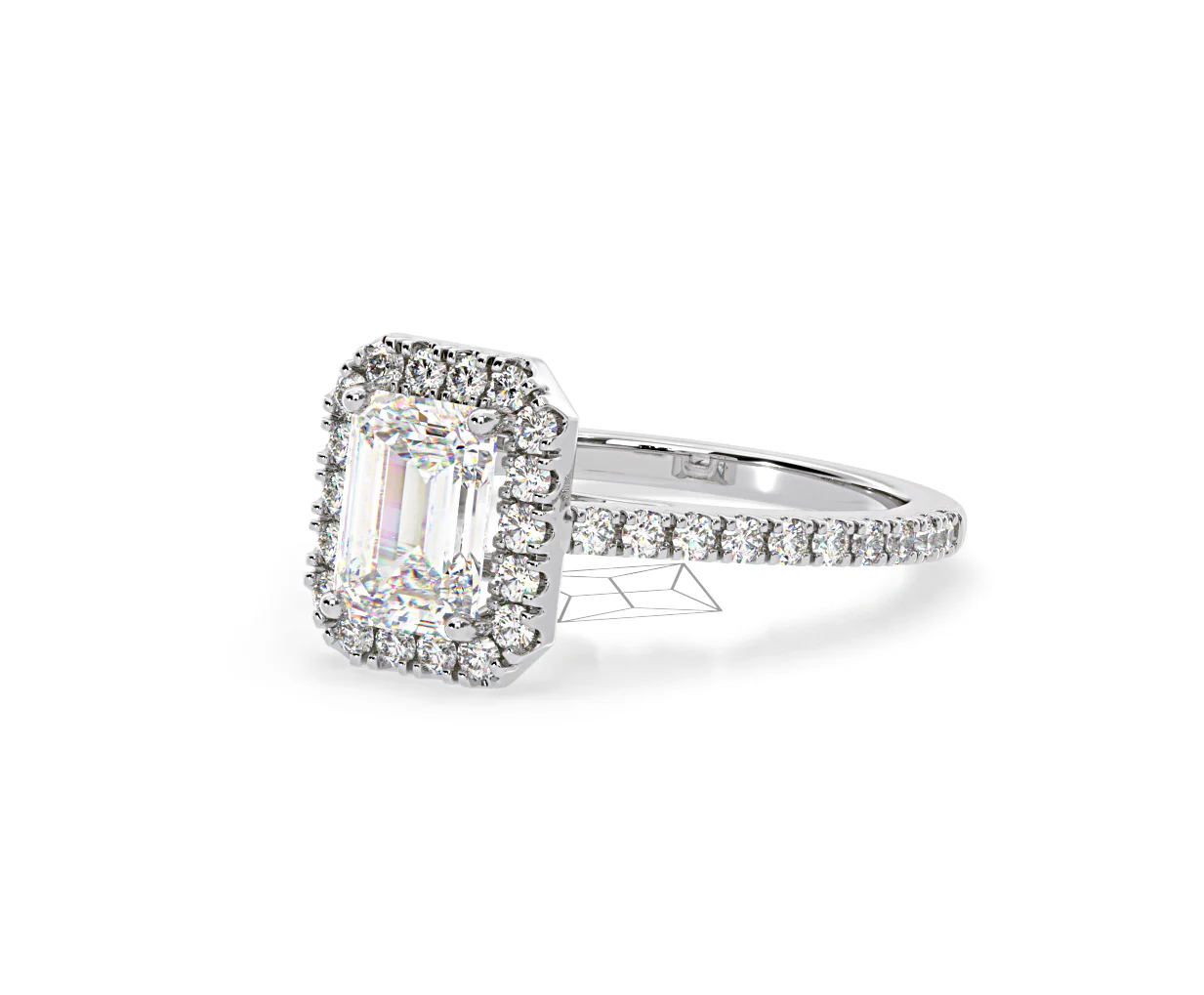 Annabelle Lab Diamond Halo Engagement Ring in Platinum 2.75ct F/VS1 - Image 94