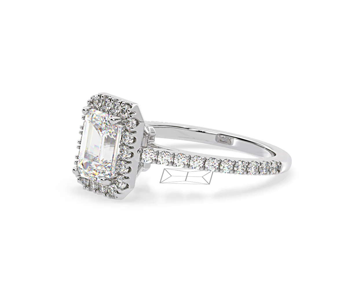 Annabelle Lab Diamond Halo Engagement Ring in Platinum 2.75ct F/VS1 - Image 98