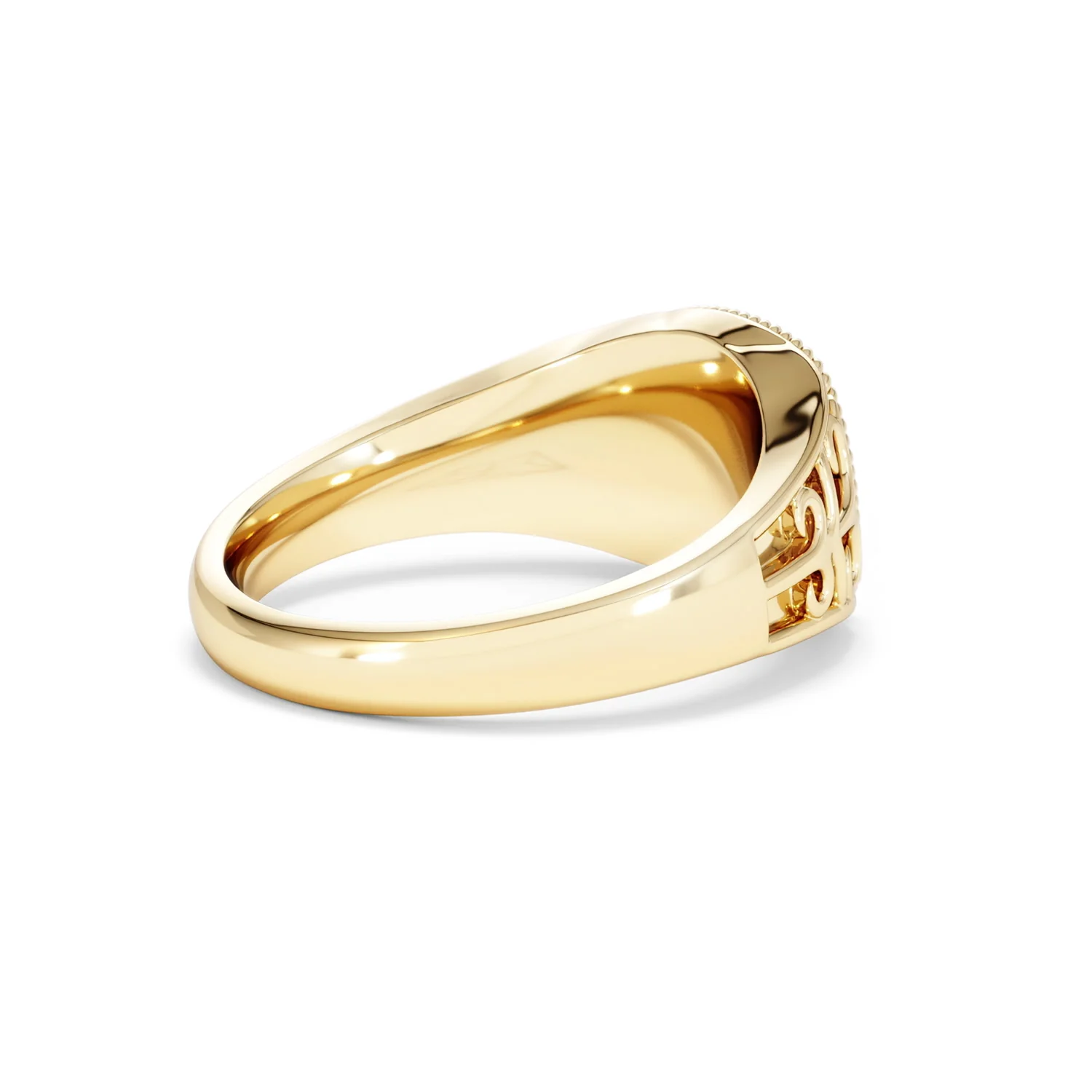 Aquarius Zodiac 0.01ct Lab Diamond Signet Ring in 18K Gold Vermeil - Image 35