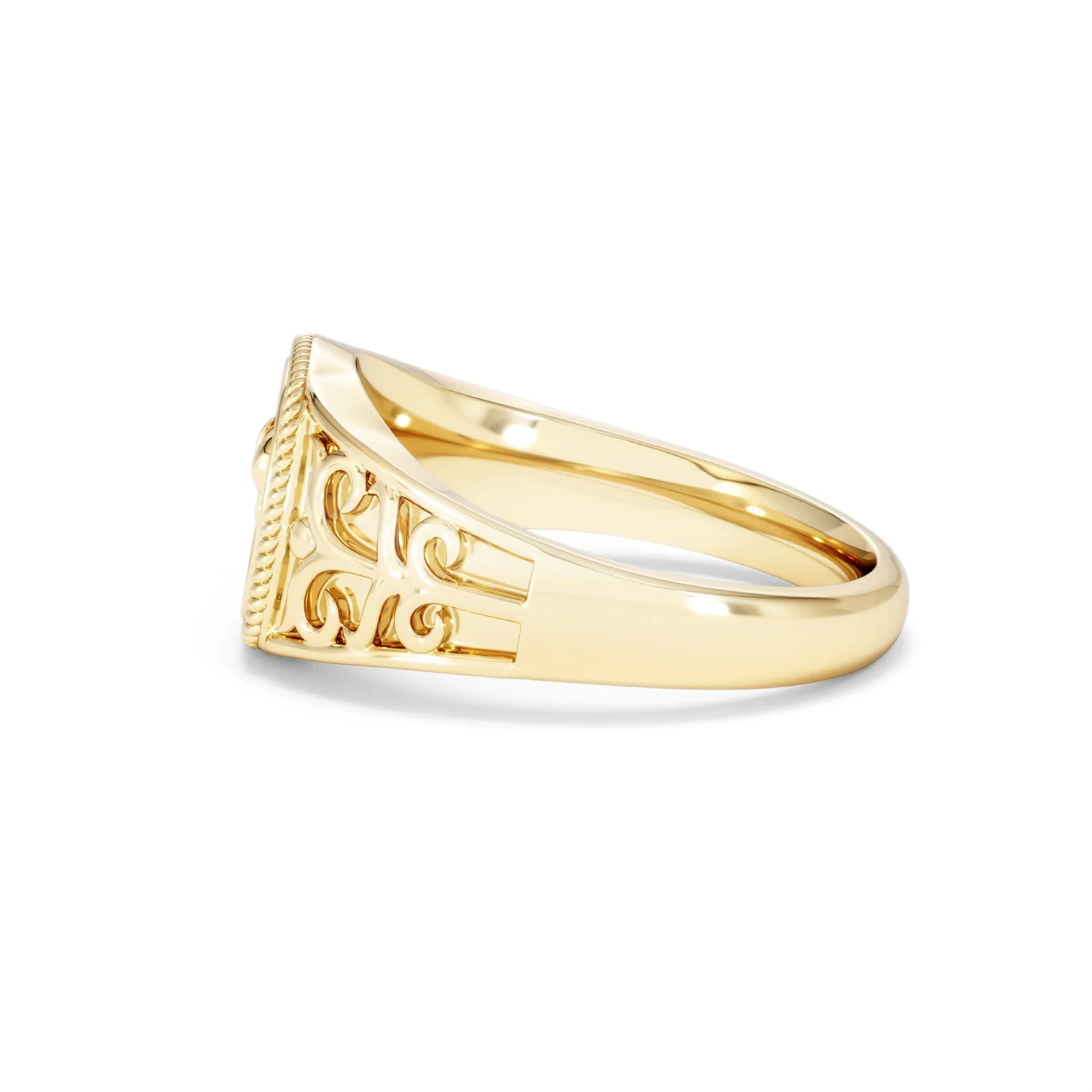 Aquarius Zodiac 0.01ct Lab Diamond Signet Ring in 18K Gold Vermeil - Image 67
