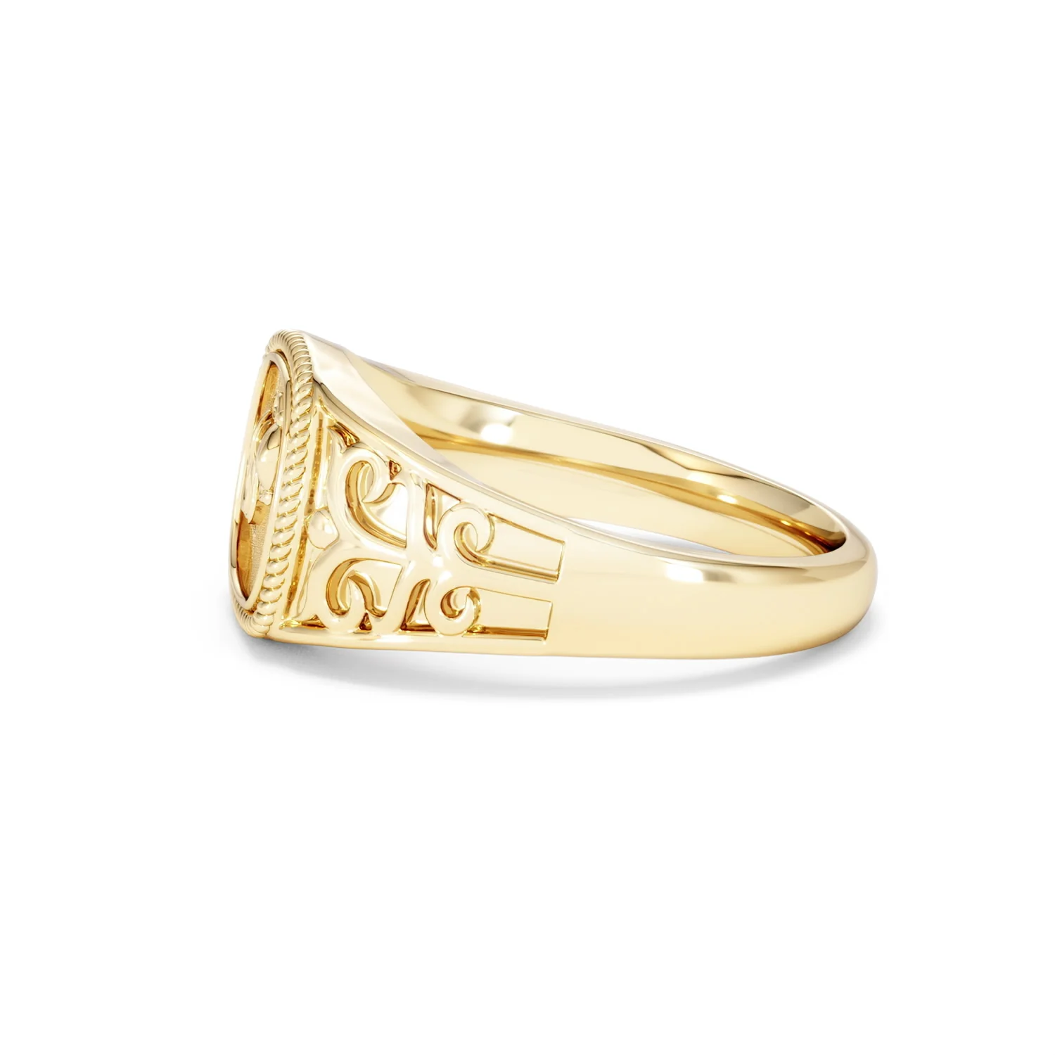 Aquarius Zodiac 0.01ct Lab Diamond Signet Ring in 18K Gold Vermeil - Image 69