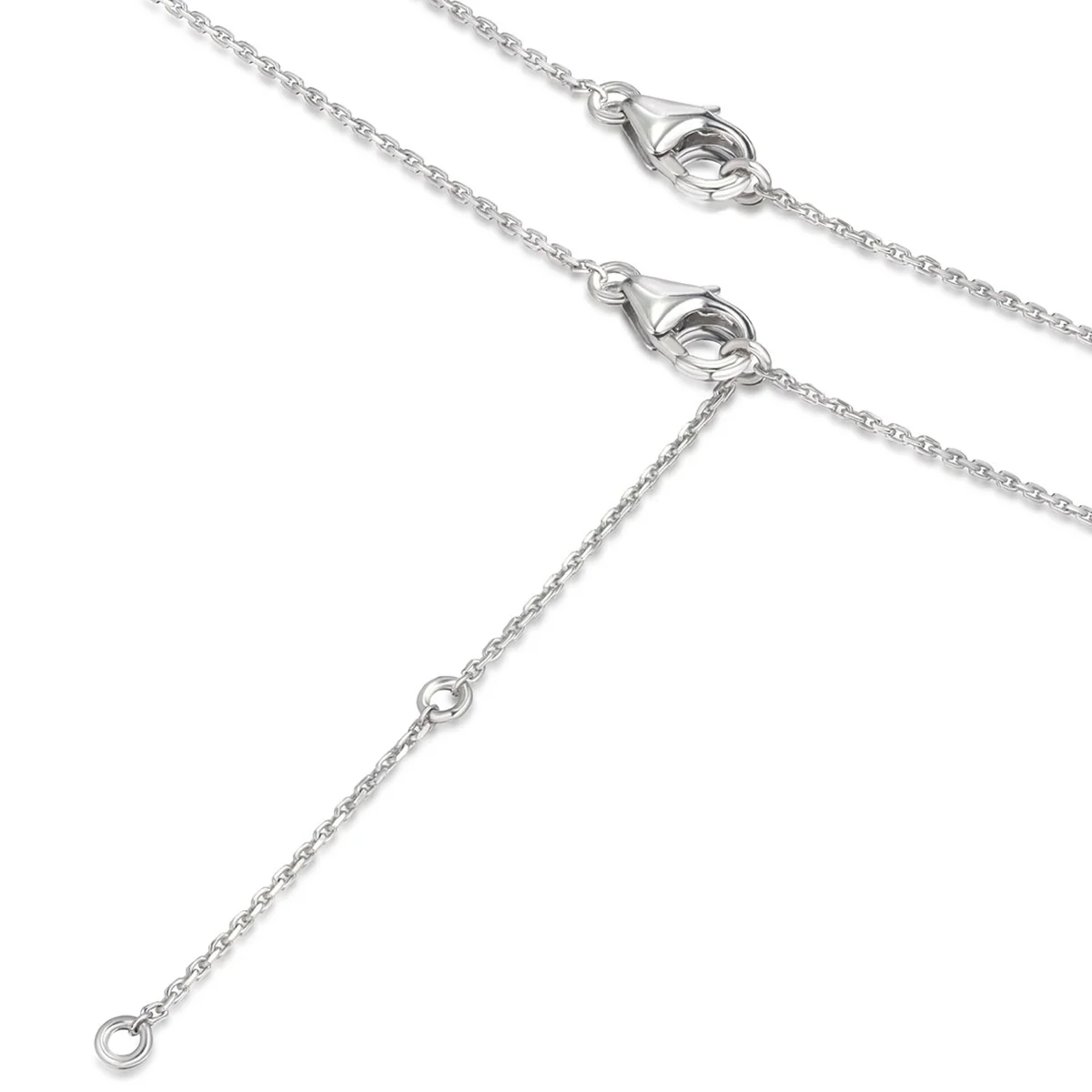 Astra 1.50ct Lab Emerald and Diamond Halo Octagon Cut Necklace in Silver - Image 7