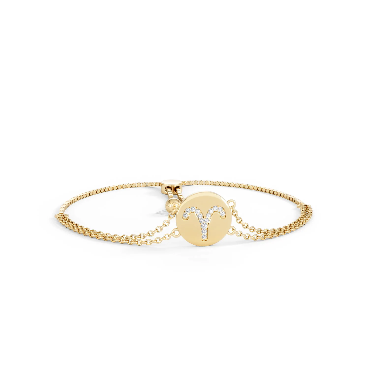 Astrology Aries 0.07ct Lab Grown Diamond Adjustable Medallion Bracelet 18K Gold Vermeil - Image 11