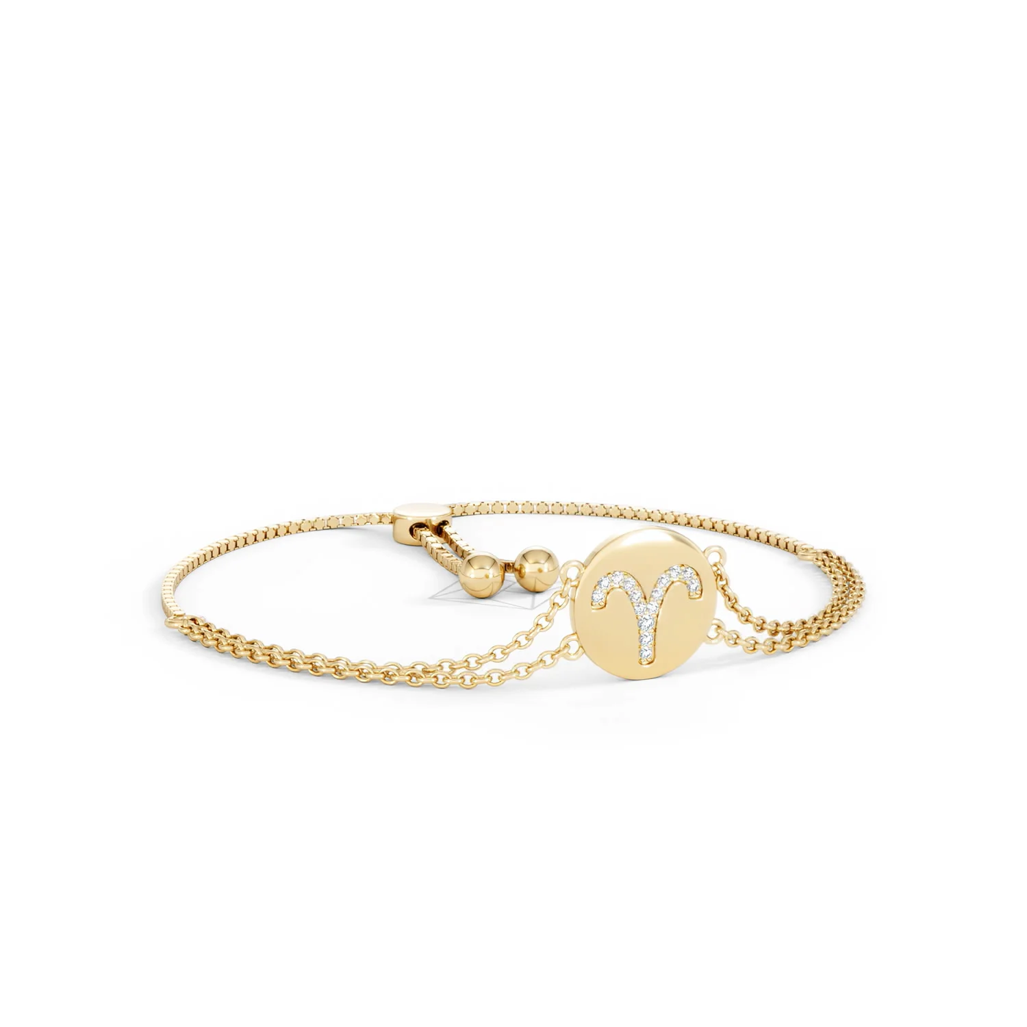Astrology Aries 0.07ct Lab Grown Diamond Adjustable Medallion Bracelet 18K Gold Vermeil - Image 14