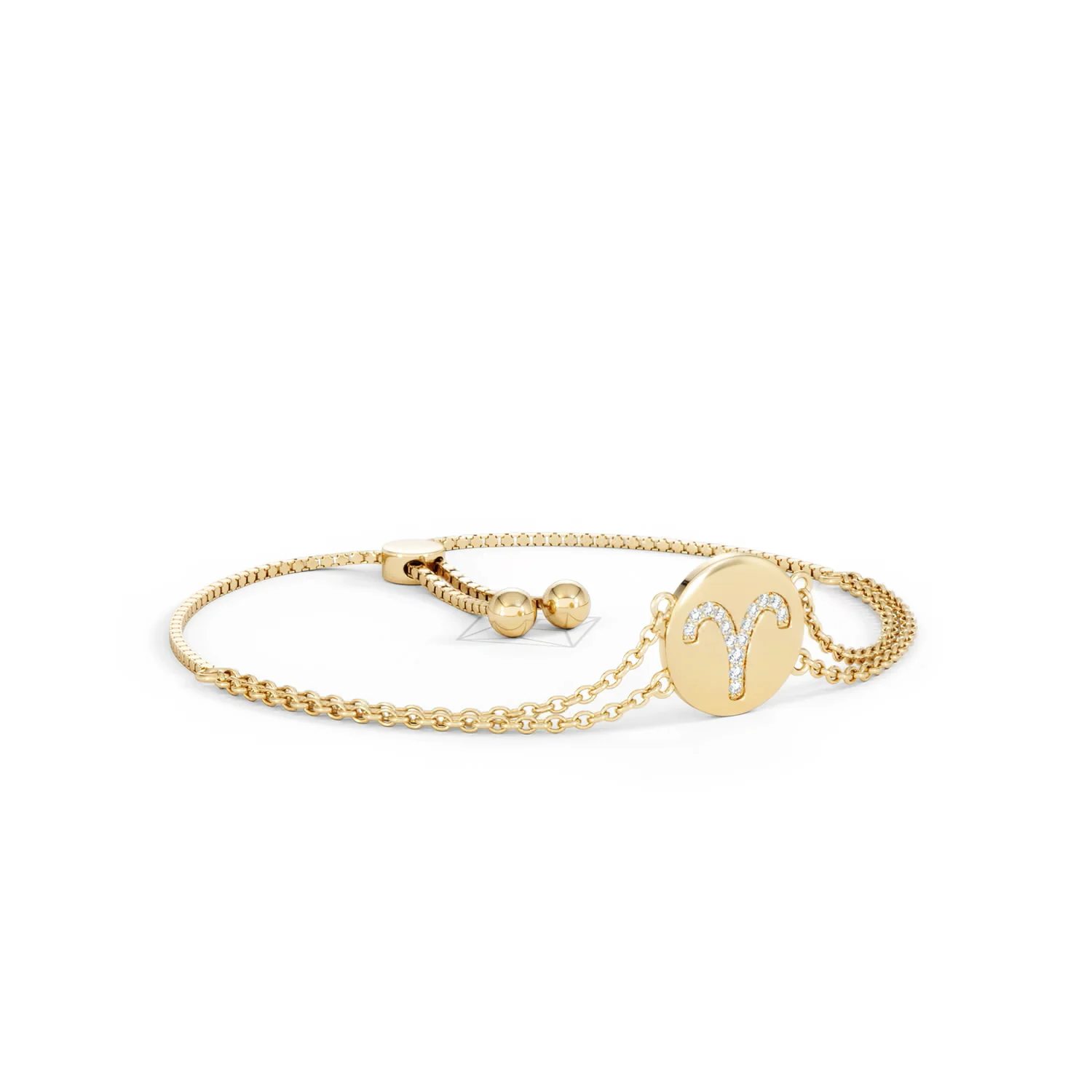 Astrology Aries 0.07ct Lab Grown Diamond Adjustable Medallion Bracelet 18K Gold Vermeil - Image 16