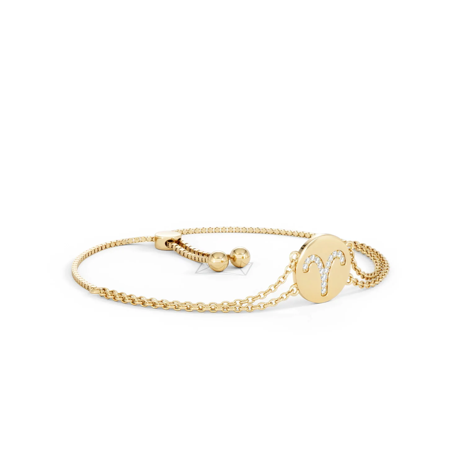 Astrology Aries 0.07ct Lab Grown Diamond Adjustable Medallion Bracelet 18K Gold Vermeil - Image 17