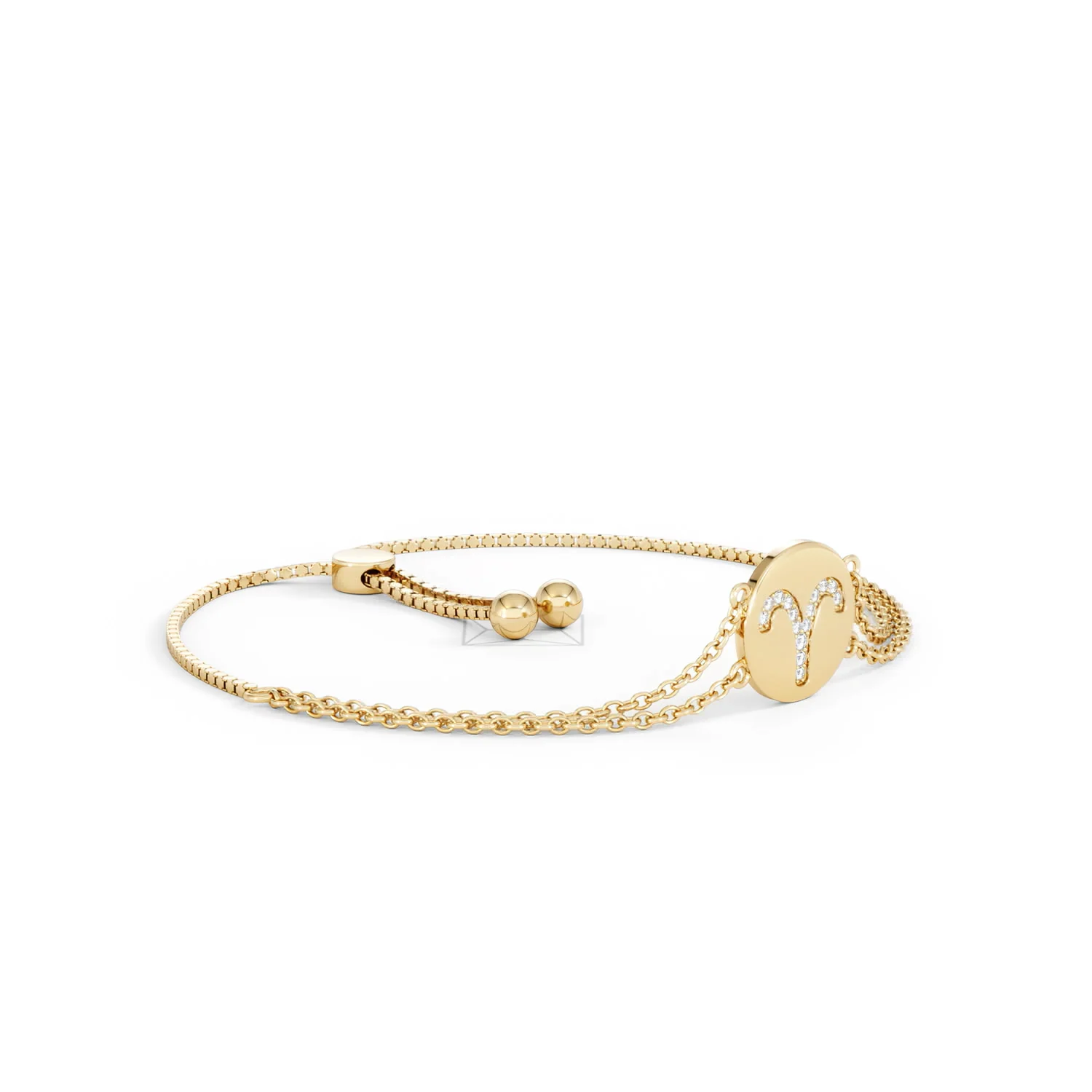 Astrology Aries 0.07ct Lab Grown Diamond Adjustable Medallion Bracelet 18K Gold Vermeil - Image 19