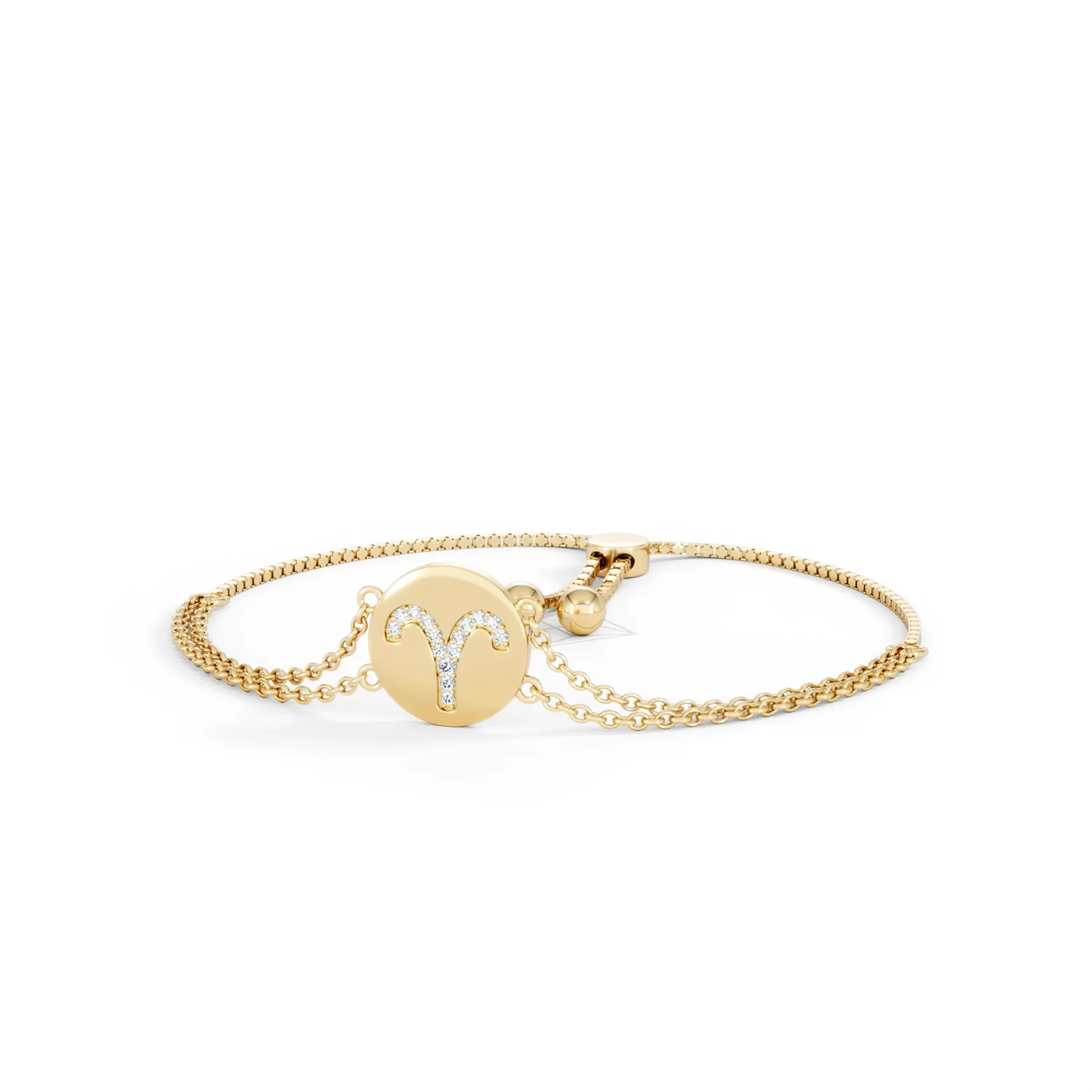 Astrology Aries 0.07ct Lab Grown Diamond Adjustable Medallion Bracelet 18K Gold Vermeil - Image 85