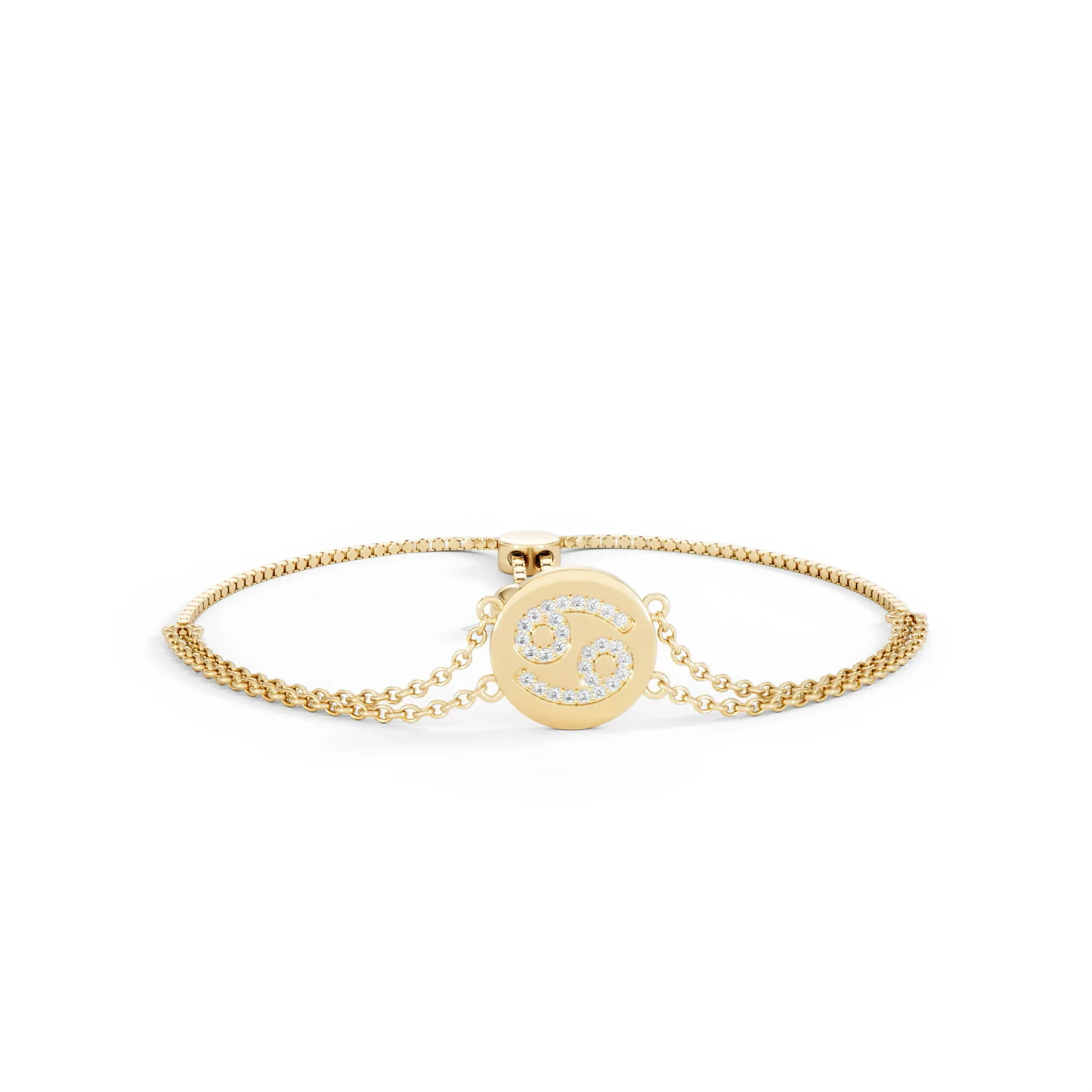 Astrology Cancer 0.07ct Lab Grown Diamond Adjustable Medallion Bracelet 18K Gold Vermeil - Image 10