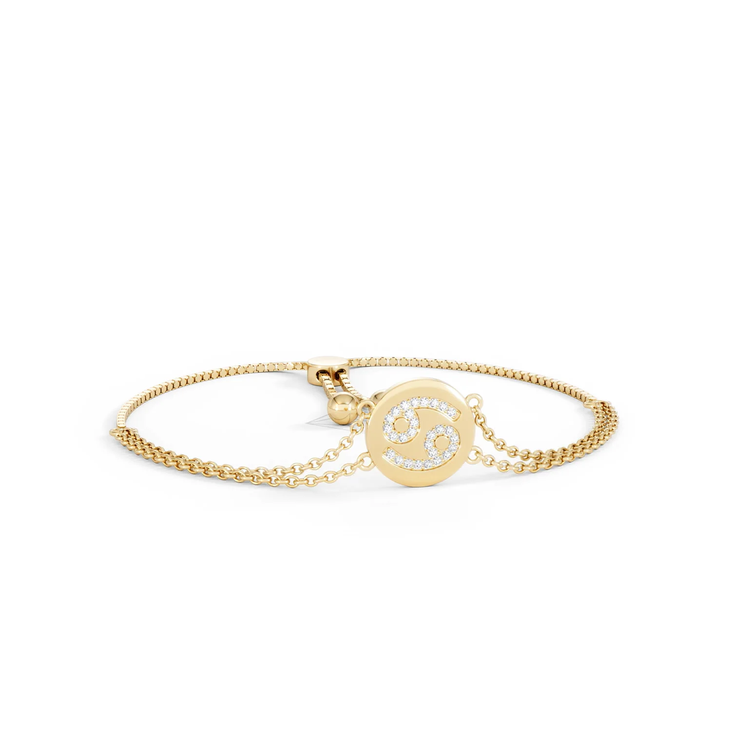 Astrology Cancer 0.07ct Lab Grown Diamond Adjustable Medallion Bracelet 18K Gold Vermeil - Image 12