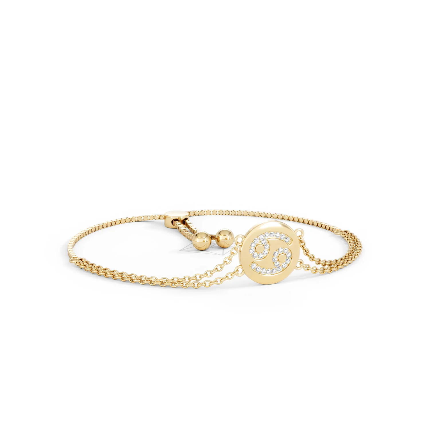 Astrology Cancer 0.07ct Lab Grown Diamond Adjustable Medallion Bracelet 18K Gold Vermeil - Image 14