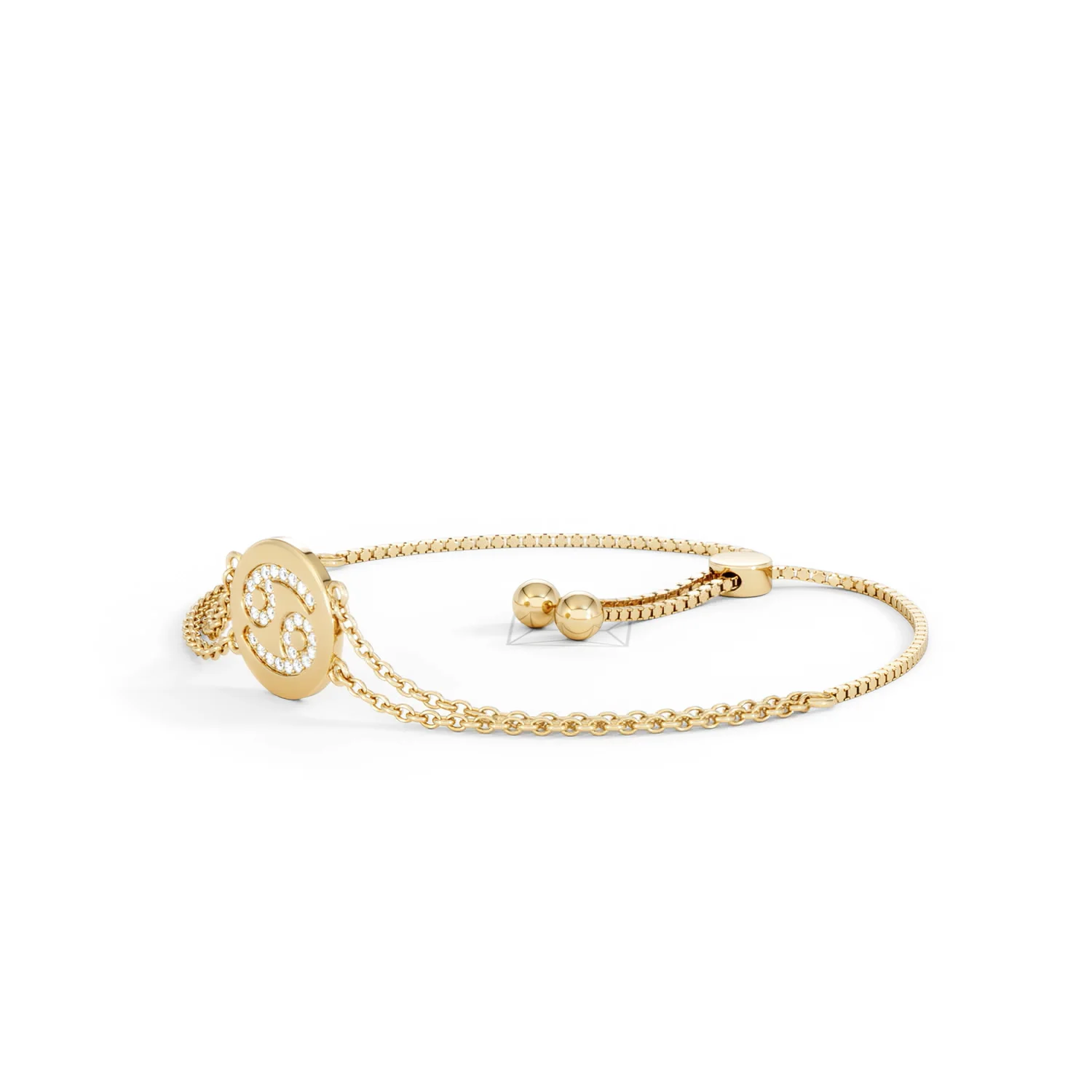 Astrology Cancer 0.07ct Lab Grown Diamond Adjustable Medallion Bracelet 18K Gold Vermeil - Image 78