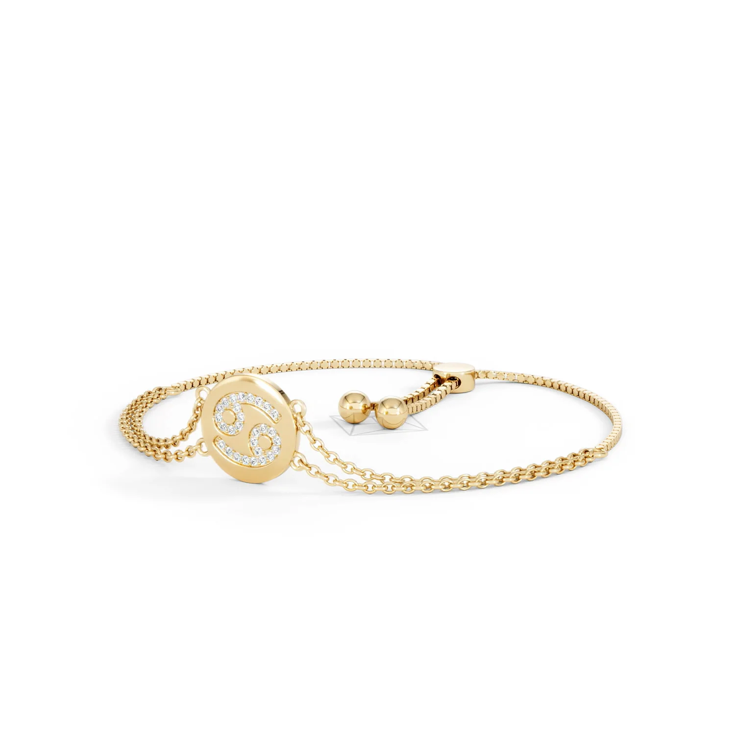 Astrology Cancer 0.07ct Lab Grown Diamond Adjustable Medallion Bracelet 18K Gold Vermeil - Image 82
