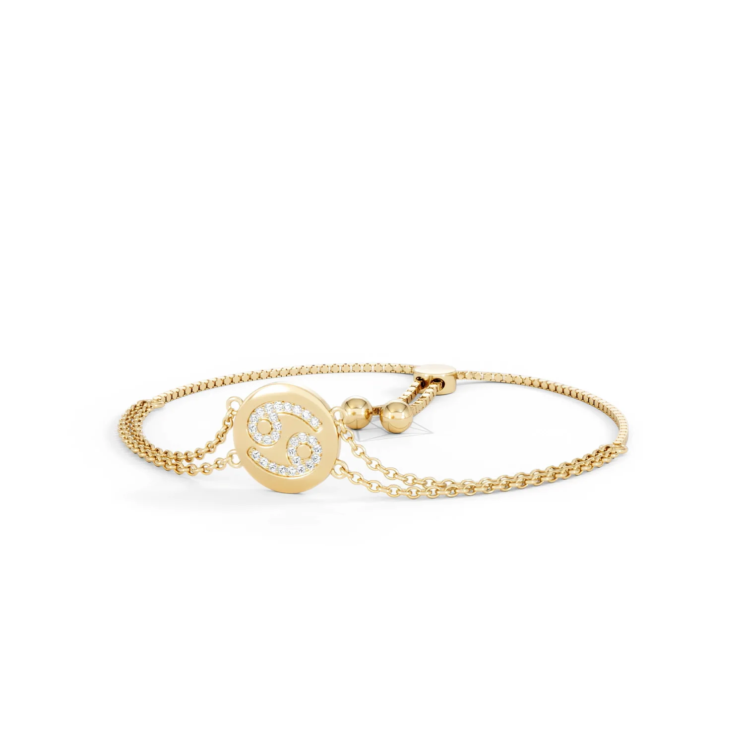 Astrology Cancer 0.07ct Lab Grown Diamond Adjustable Medallion Bracelet 18K Gold Vermeil - Image 84