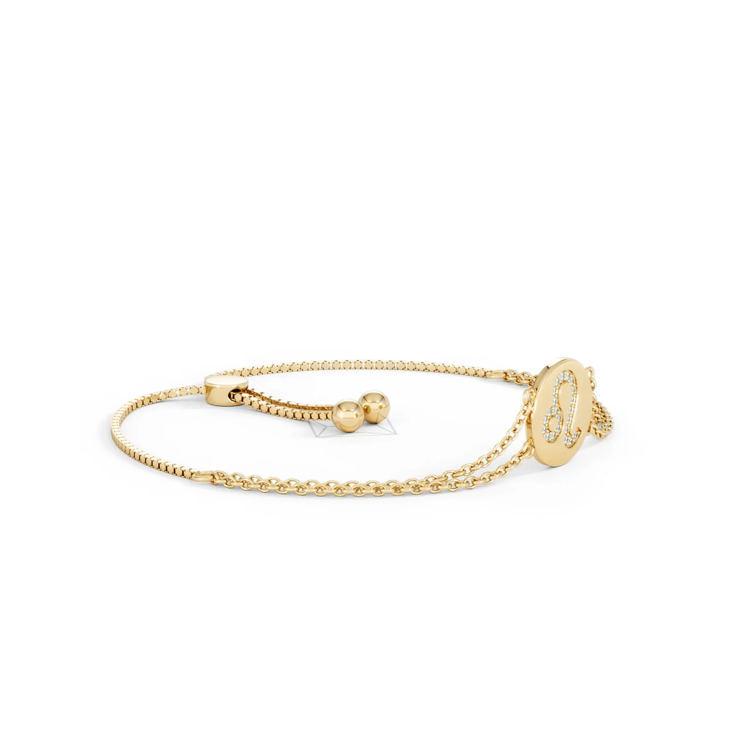 Astrology Leo 0.07ct Lab Grown Diamond Adjustable Medallion Bracelet 18K Gold Vermeil - Image 21