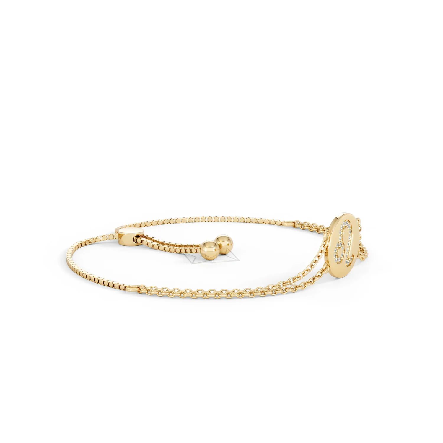 Astrology Leo 0.07ct Lab Grown Diamond Adjustable Medallion Bracelet 18K Gold Vermeil - Image 22