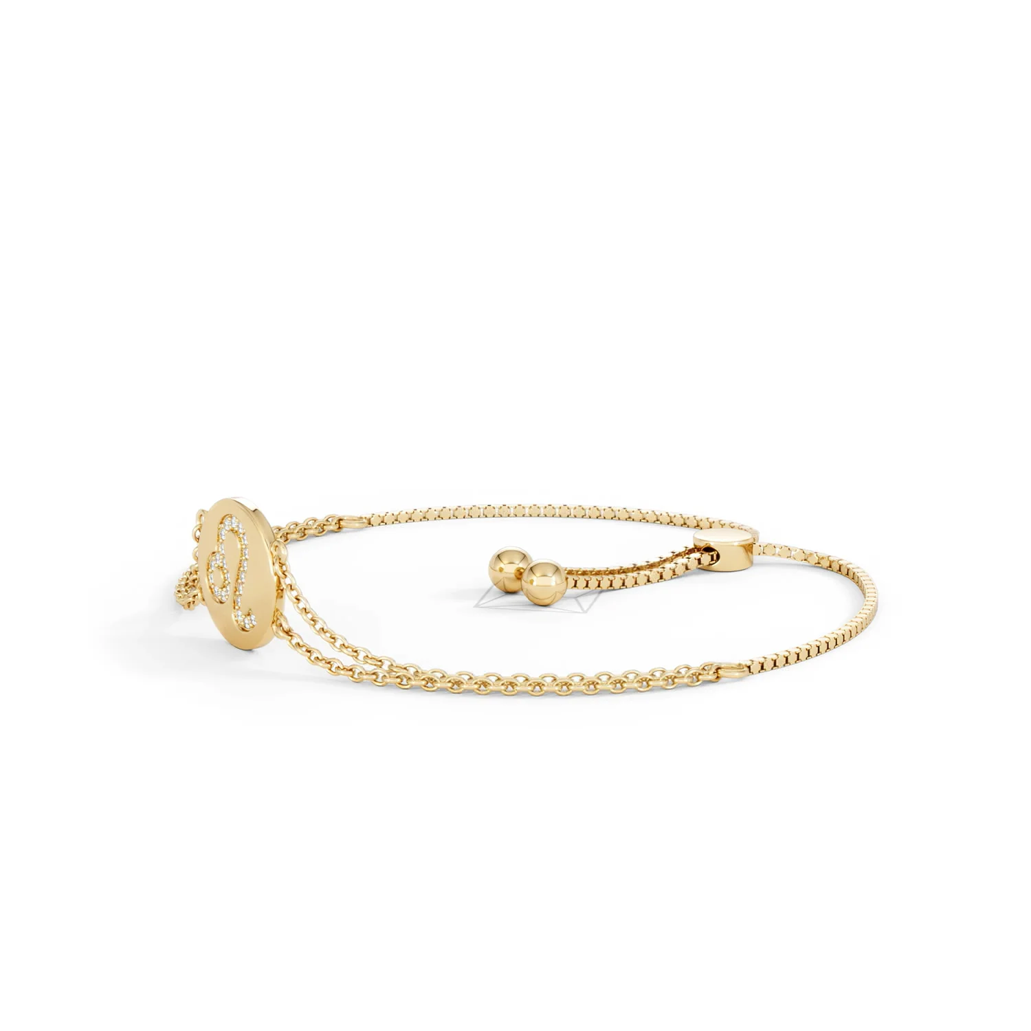 Astrology Leo 0.07ct Lab Grown Diamond Adjustable Medallion Bracelet 18K Gold Vermeil - Image 76