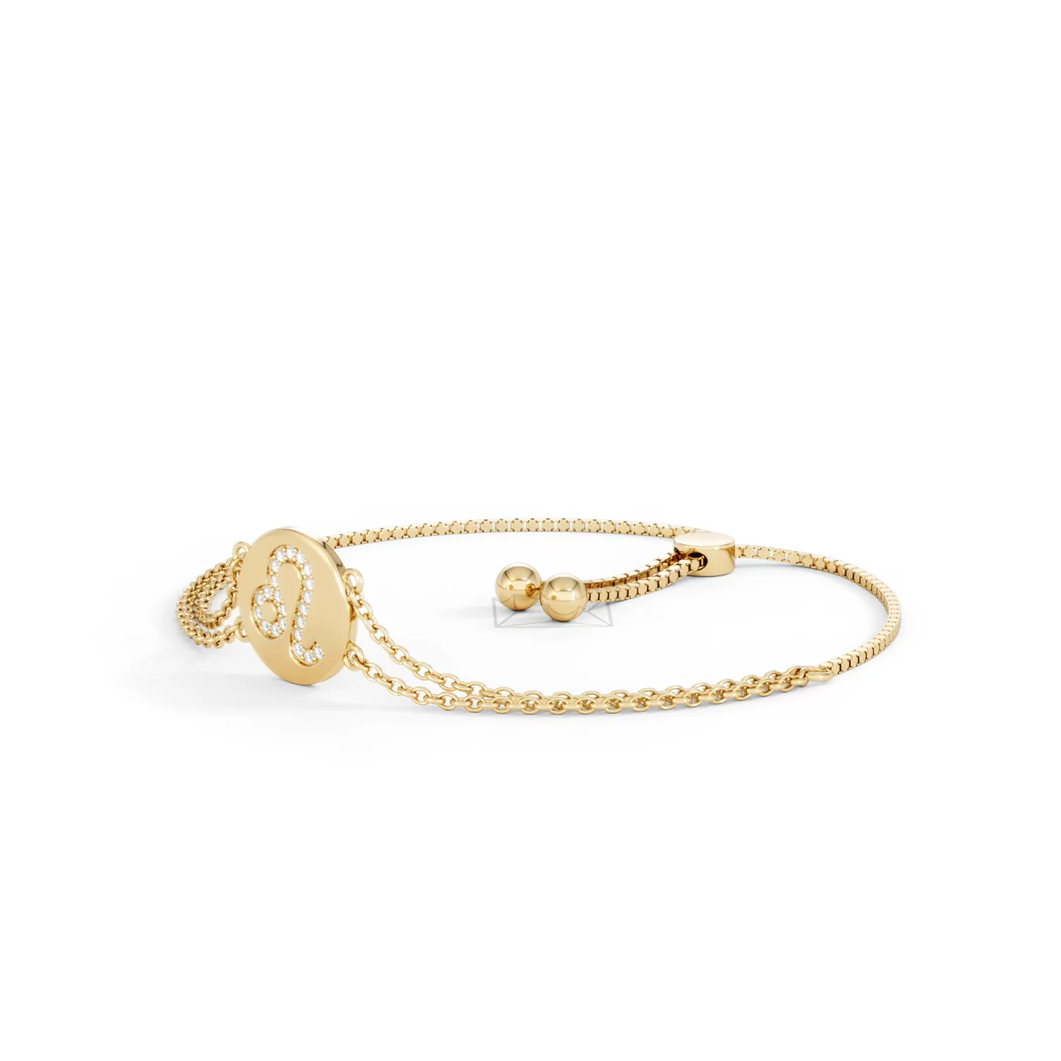 Astrology Leo 0.07ct Lab Grown Diamond Adjustable Medallion Bracelet 18K Gold Vermeil - Image 79