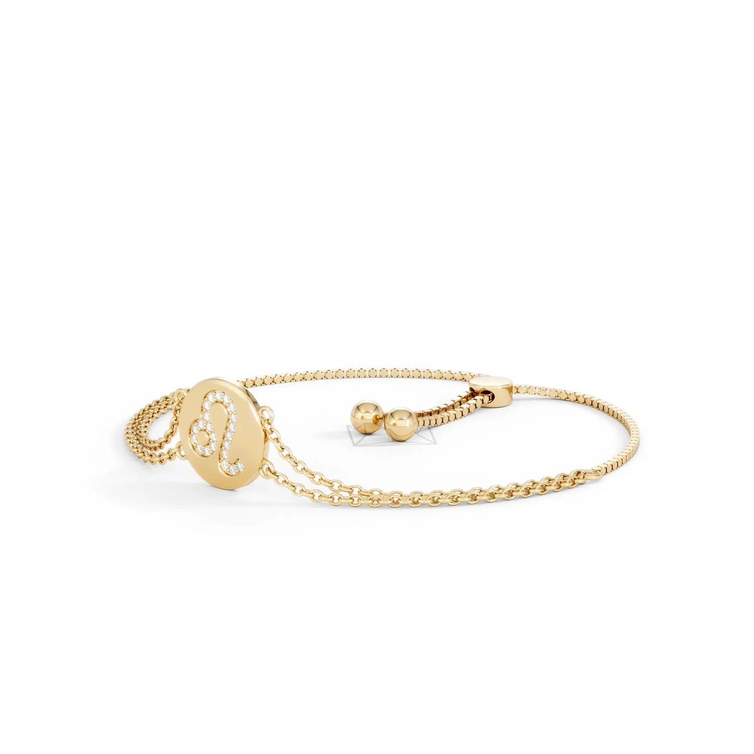 Astrology Leo 0.07ct Lab Grown Diamond Adjustable Medallion Bracelet 18K Gold Vermeil - Image 80