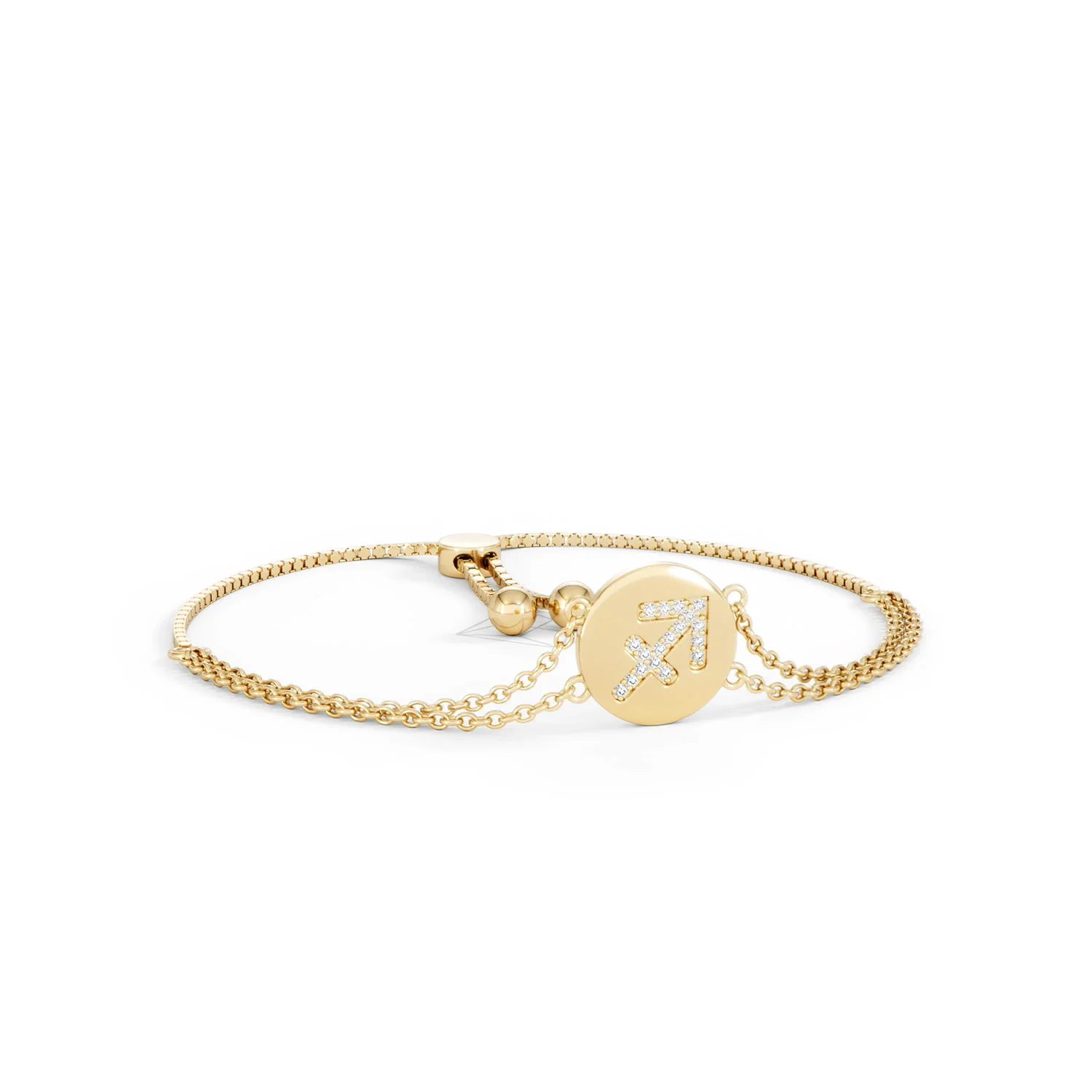 Astrology Sagittarius 0.07ct Lab Grown Diamond Adjustable Medallion Bracelet 18K Gold Vermeil - Image 13