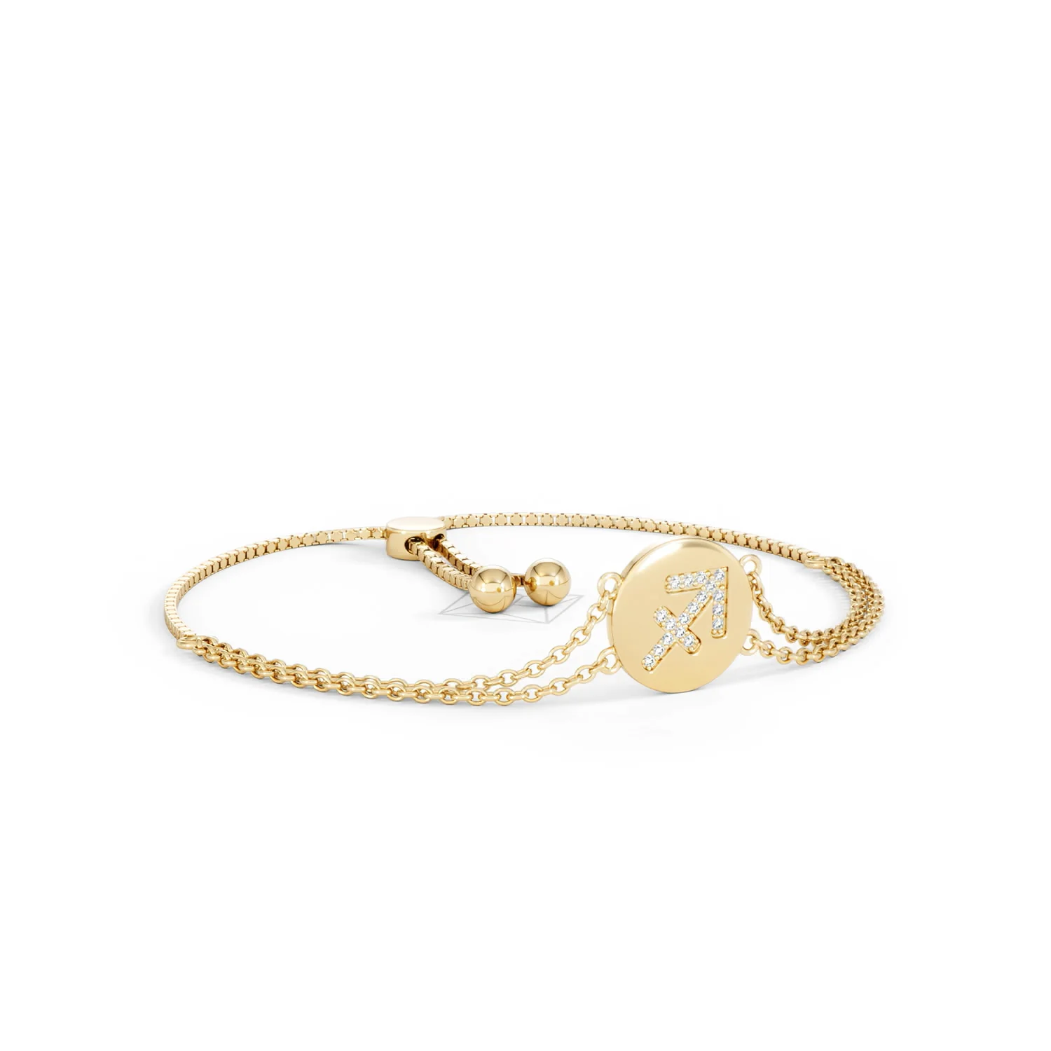 Astrology Sagittarius 0.07ct Lab Grown Diamond Adjustable Medallion Bracelet 18K Gold Vermeil - Image 15