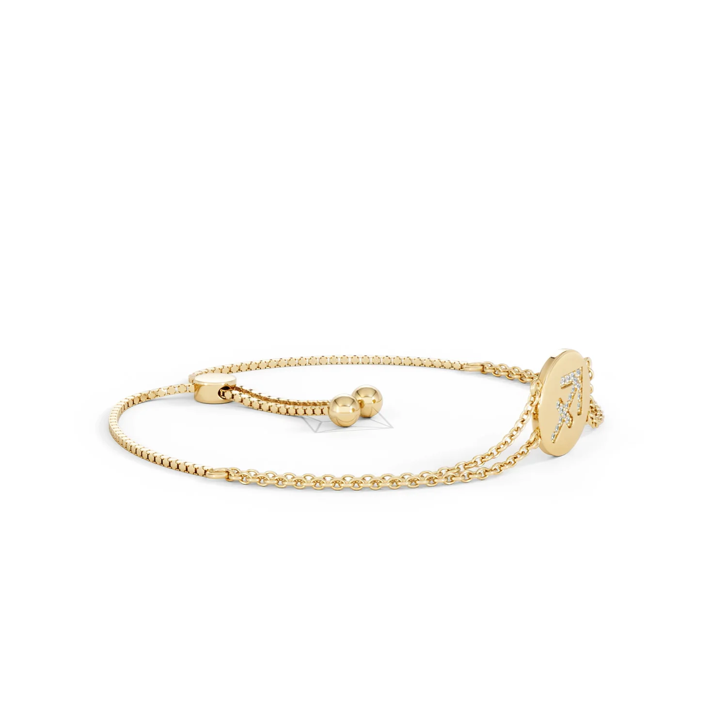 Astrology Sagittarius 0.07ct Lab Grown Diamond Adjustable Medallion Bracelet 18K Gold Vermeil - Image 22