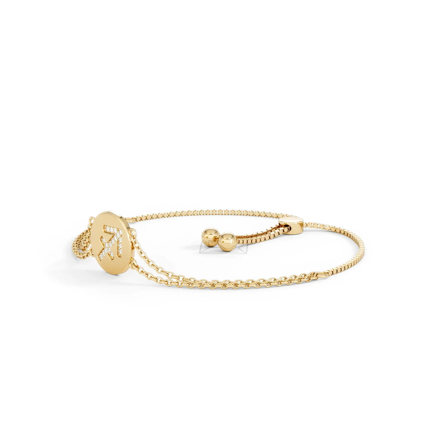 Astrology Sagittarius 0.07ct Lab Grown Diamond Adjustable Medallion Bracelet 18K Gold Vermeil - Image 78