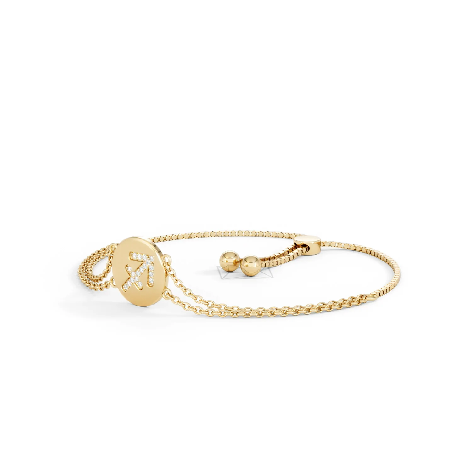 Astrology Sagittarius 0.07ct Lab Grown Diamond Adjustable Medallion Bracelet 18K Gold Vermeil - Image 80