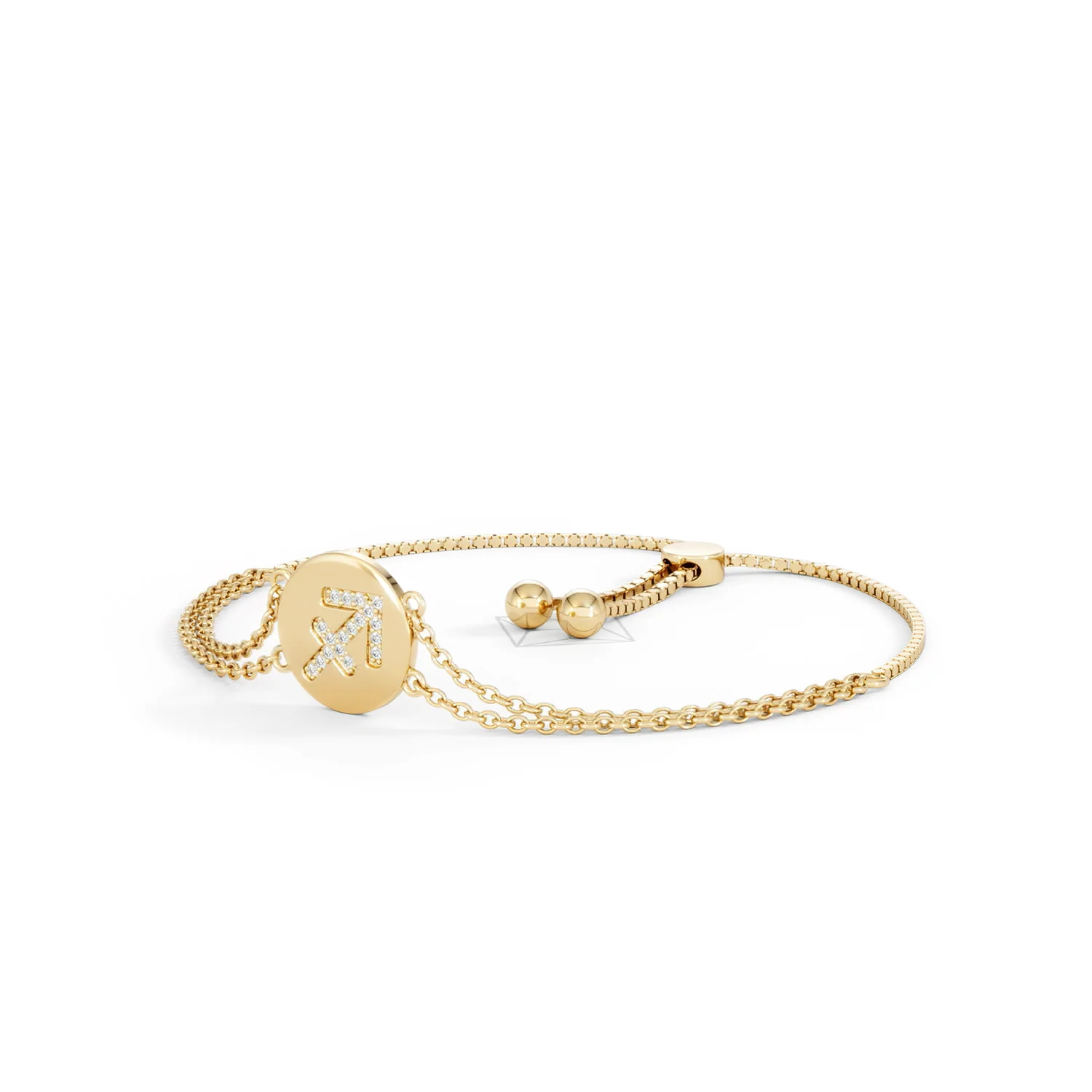 Astrology Sagittarius 0.07ct Lab Grown Diamond Adjustable Medallion Bracelet 18K Gold Vermeil - Image 81