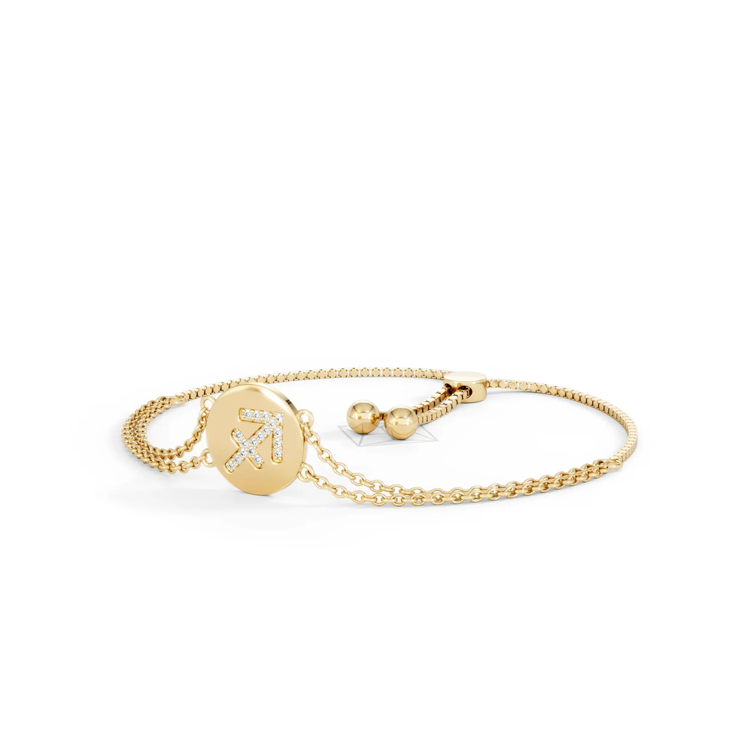 Astrology Sagittarius 0.07ct Lab Grown Diamond Adjustable Medallion Bracelet 18K Gold Vermeil - Image 82