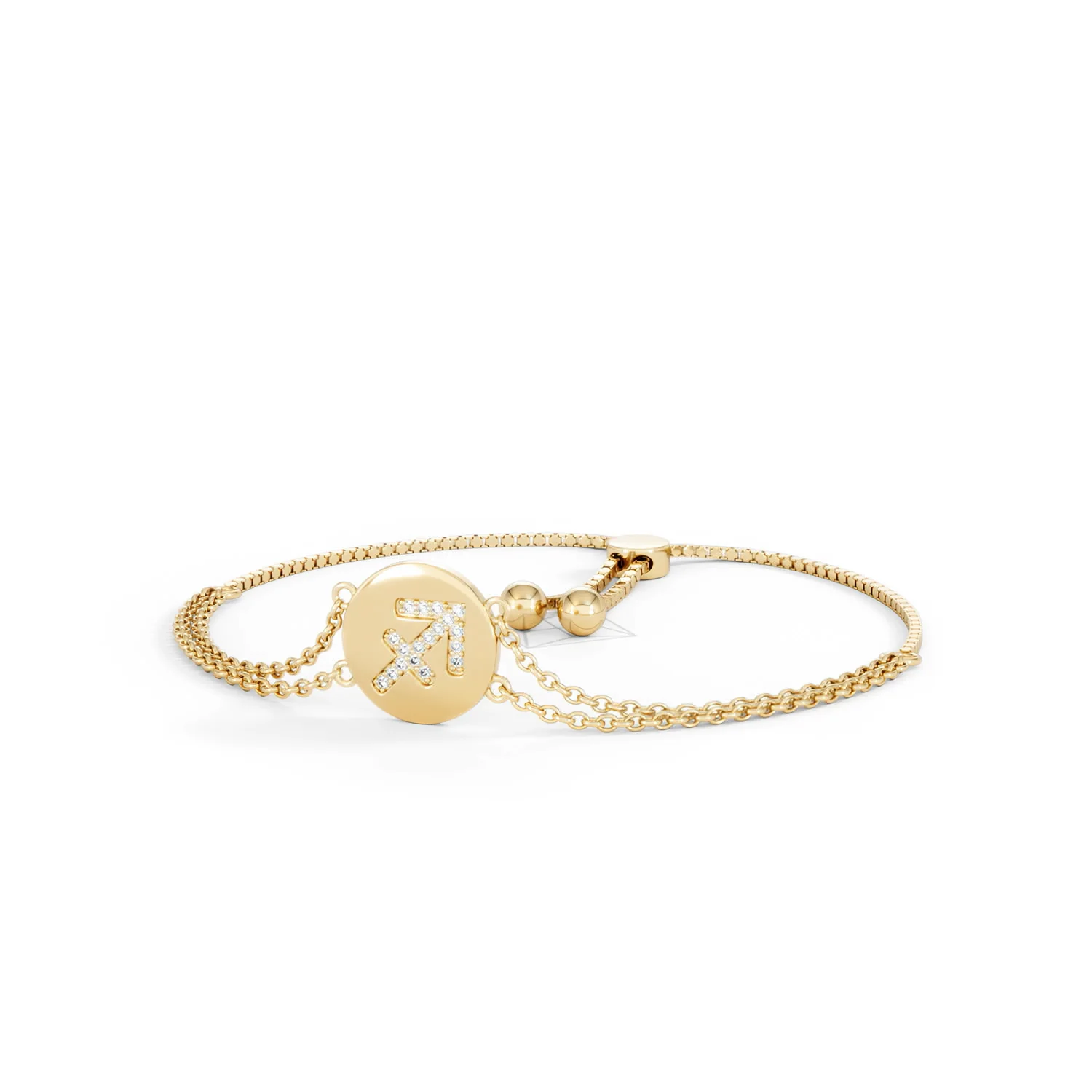 Astrology Sagittarius 0.07ct Lab Grown Diamond Adjustable Medallion Bracelet 18K Gold Vermeil - Image 84