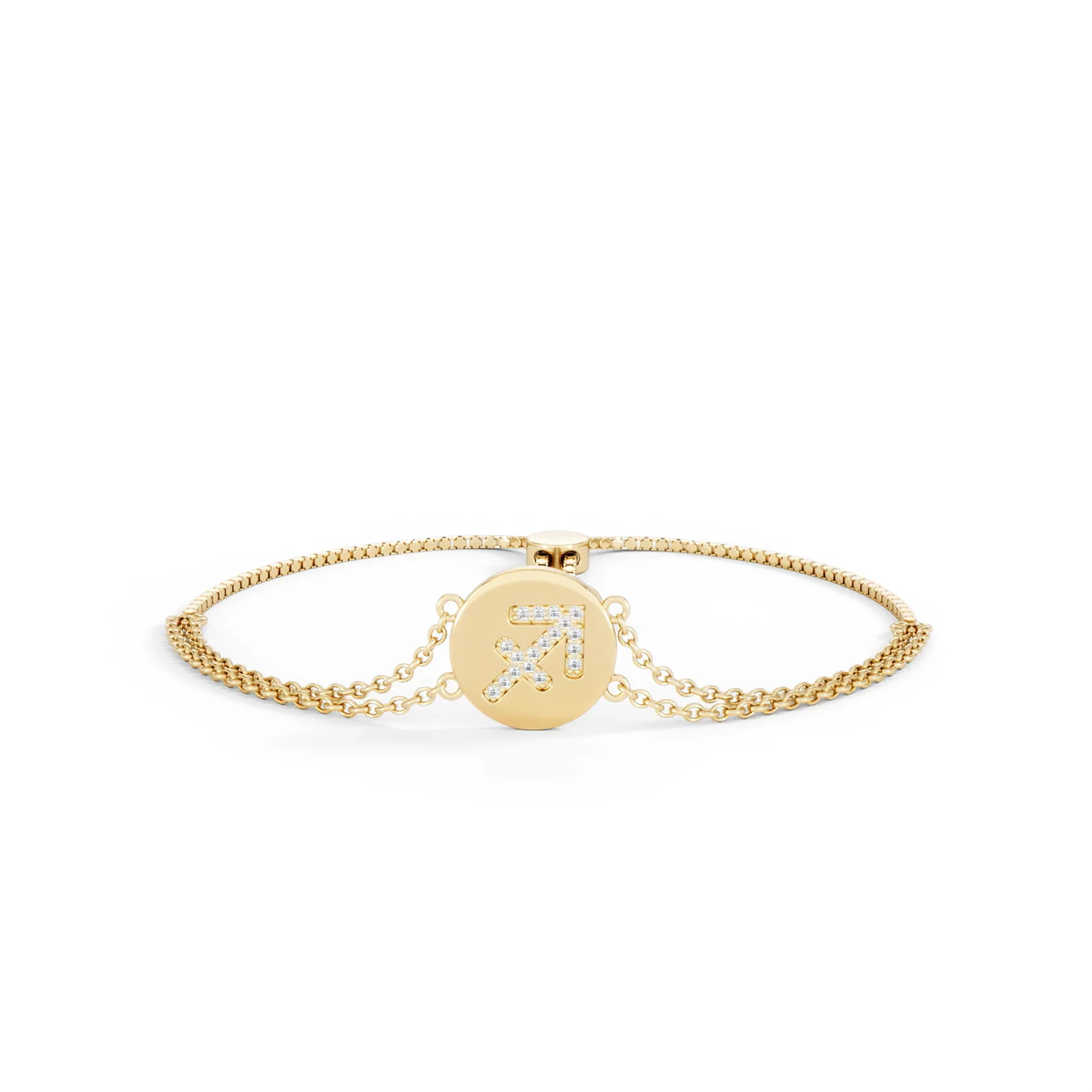 Astrology Sagittarius 0.07ct Lab Grown Diamond Adjustable Medallion Bracelet 18K Gold Vermeil - Image 88
