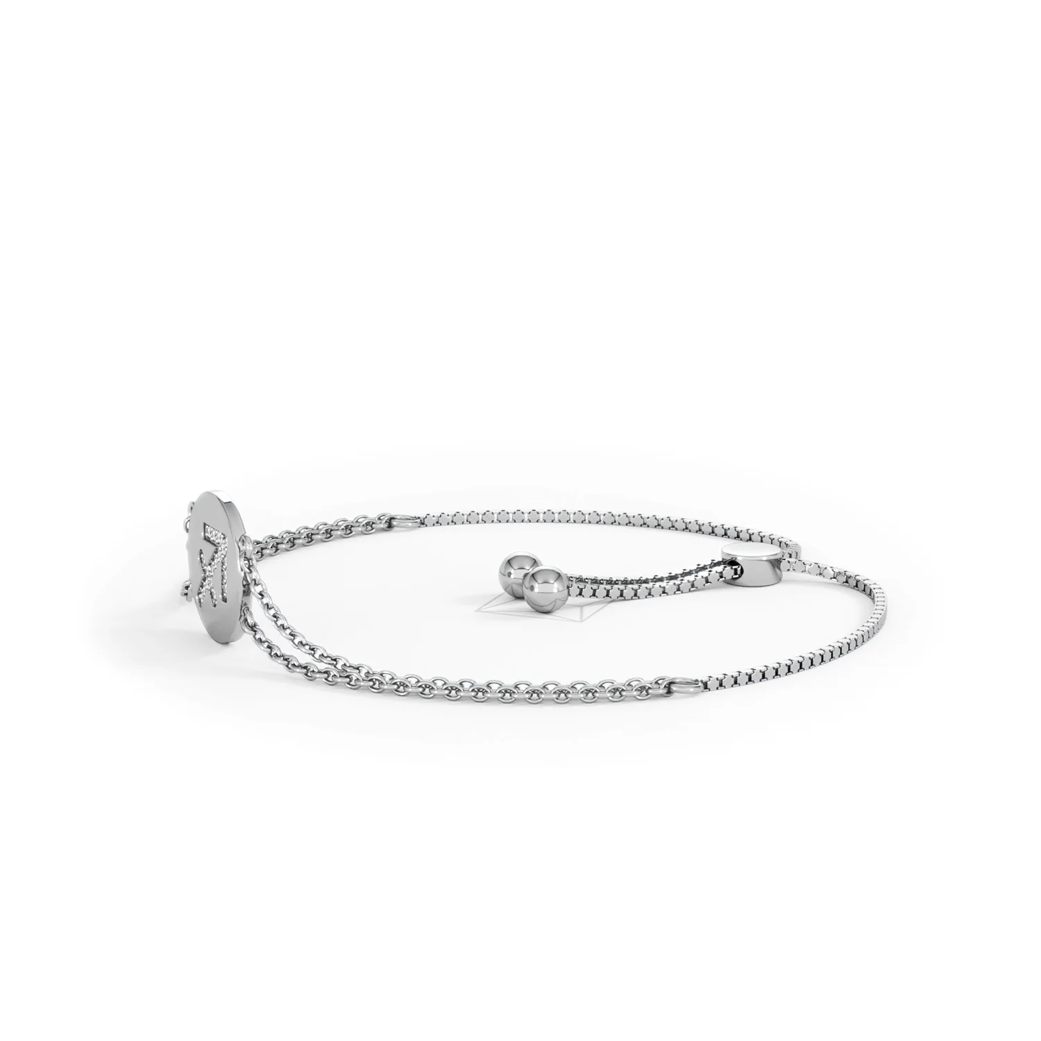 Astrology Sagittarius 0.07ct Lab Grown Diamond Adjustable Medallion Bracelet Sterling Silver - Image 74