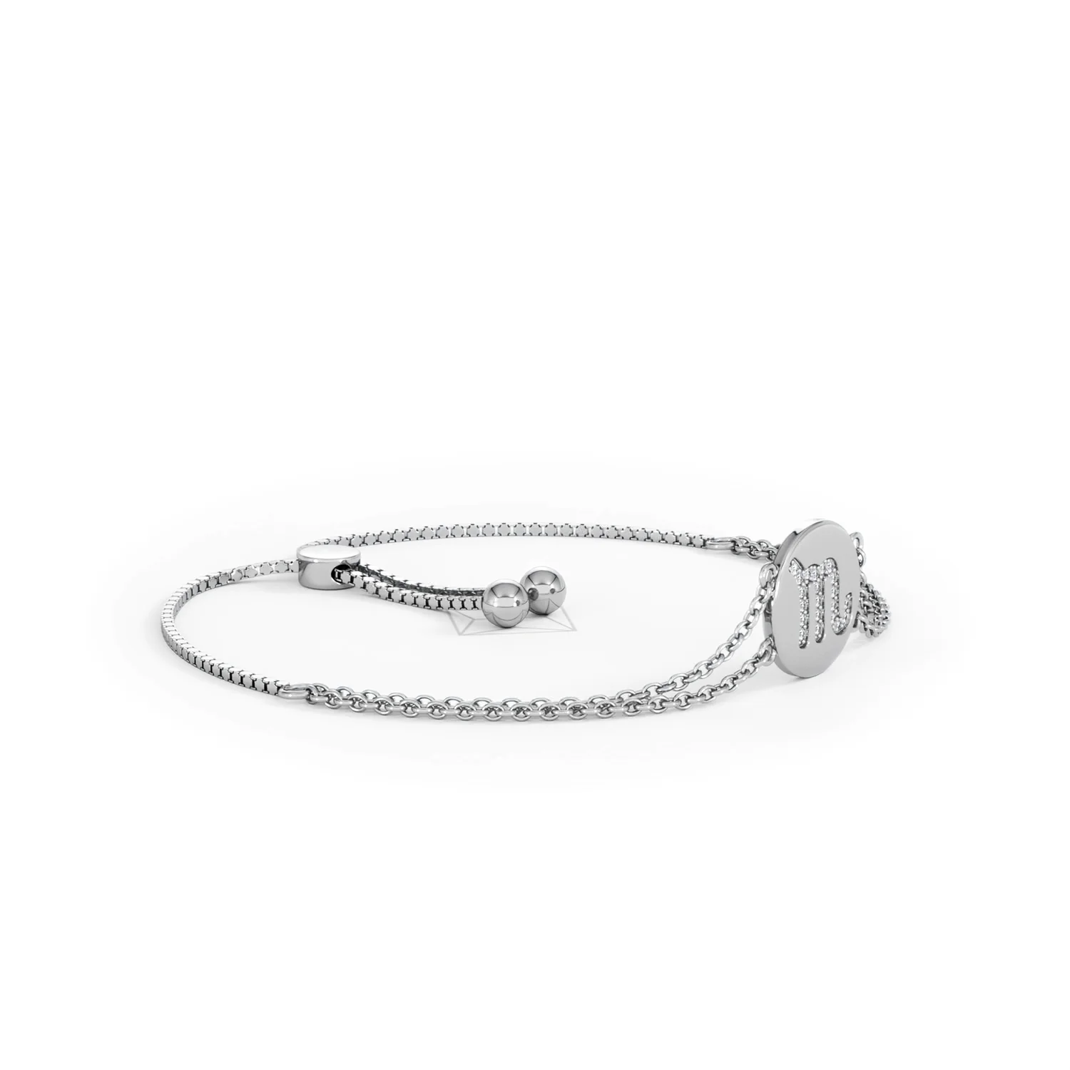 Astrology Scorpio 0.07ct Lab Grown Diamond Adjustable Medallion Bracelet Sterling Silver - Image 21