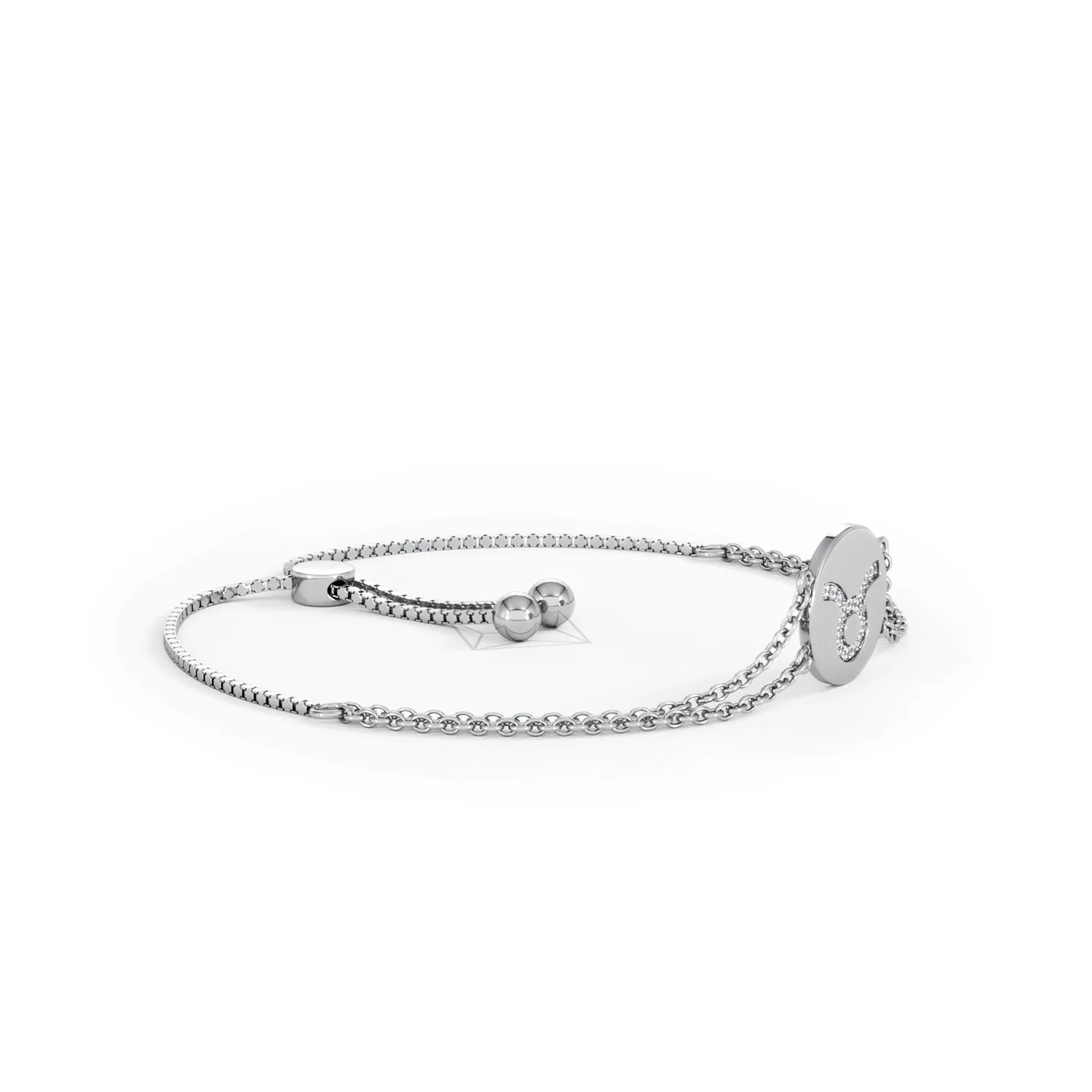 Astrology Taurus 0.07ct Lab Grown Diamond Adjustable Medallion Bracelet Sterling Silver - Image 22