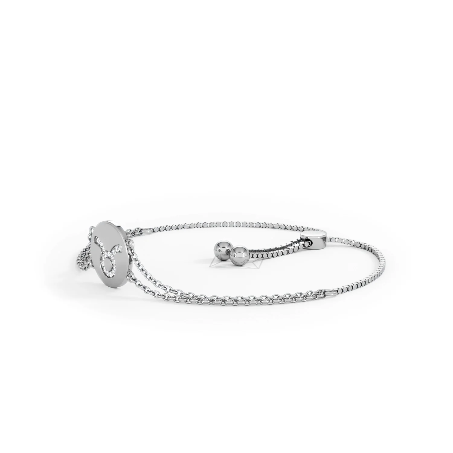 Astrology Taurus 0.07ct Lab Grown Diamond Adjustable Medallion Bracelet Sterling Silver - Image 77