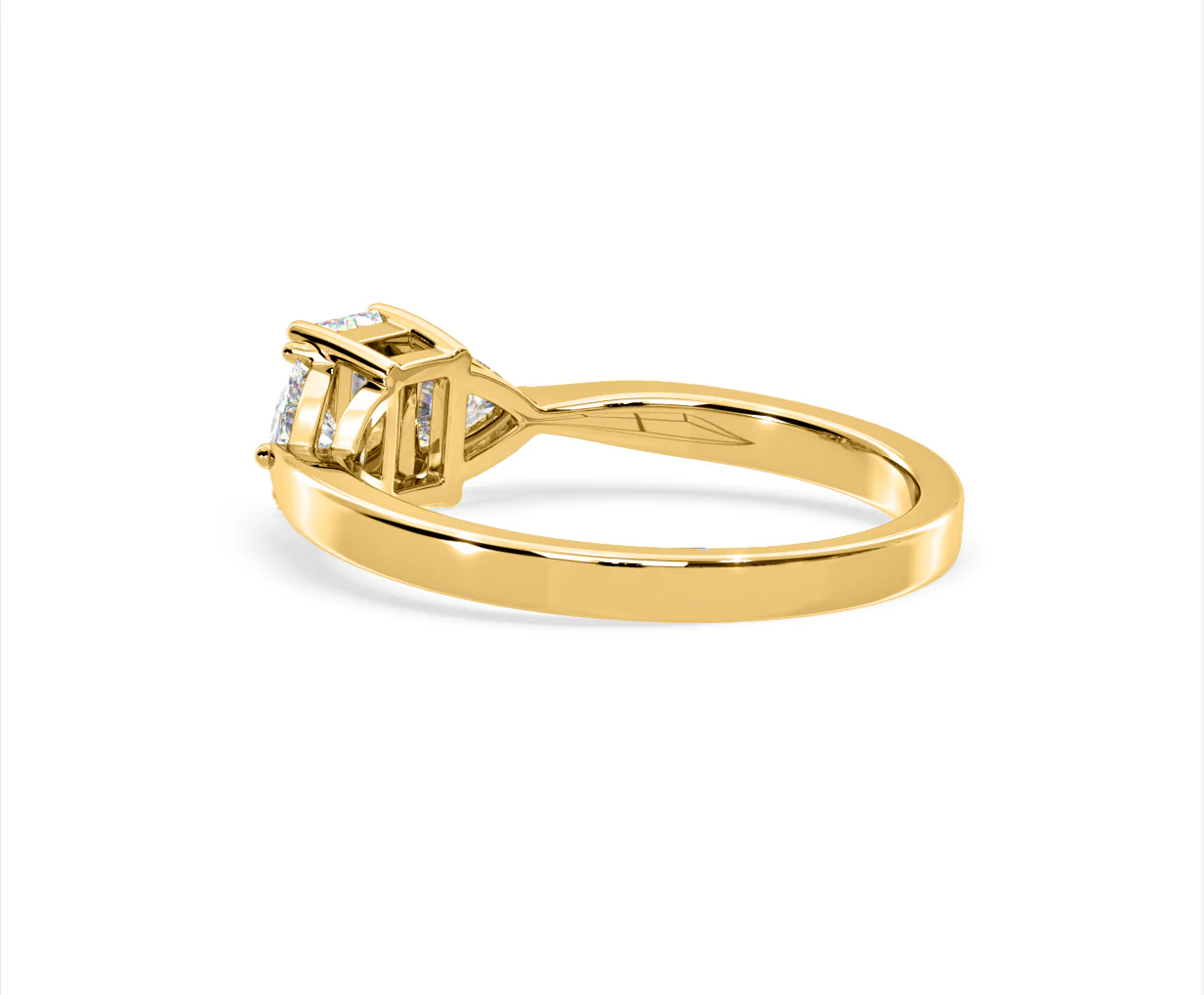 Aurora Lab Diamond Emerald Cut and Trillion 1.00ct Ring in 18K Gold F/VS1 - Image 117