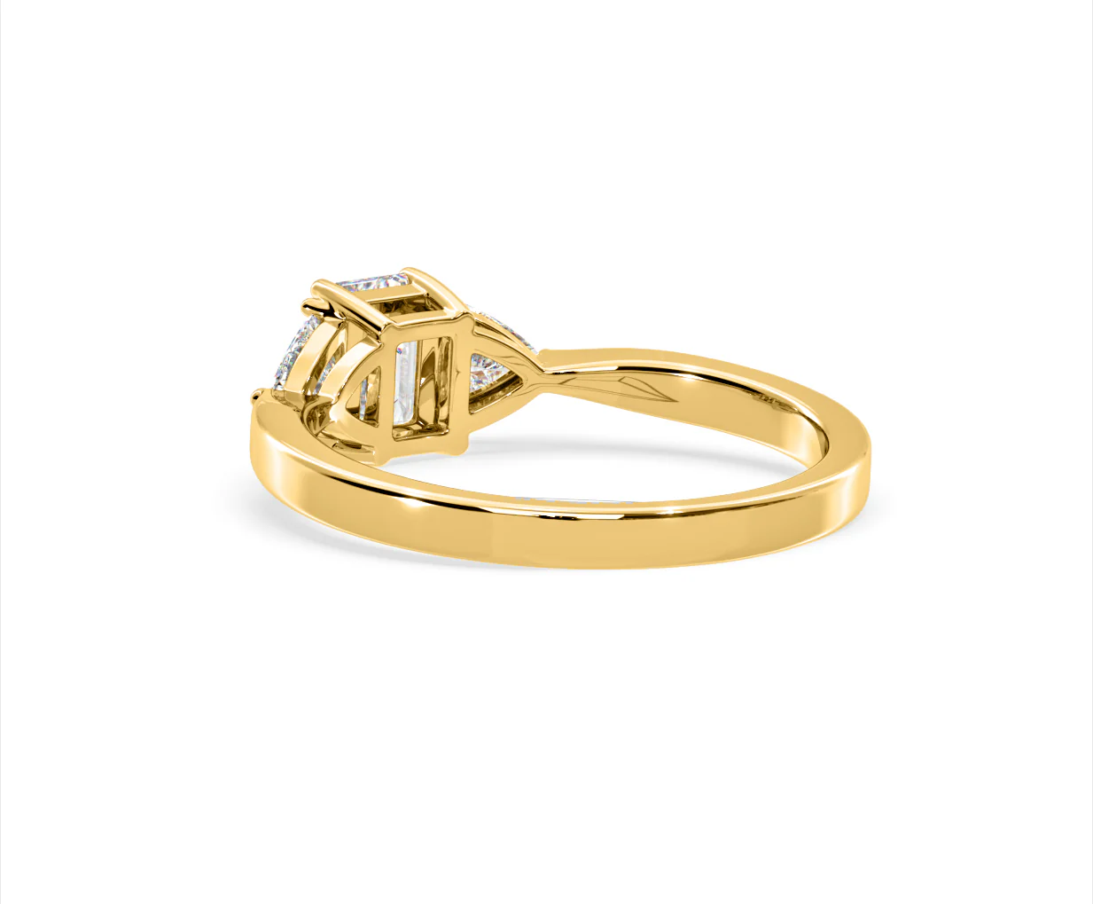 Aurora Lab Diamond Emerald Cut and Trillion 1.00ct Ring in 18K Gold F/VS1 - Image 120
