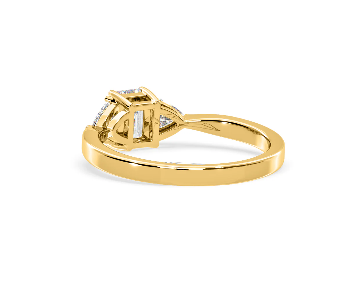Aurora Lab Diamond Emerald Cut and Trillion 1.00ct Ring in 18K Gold F/VS1 - Image 121