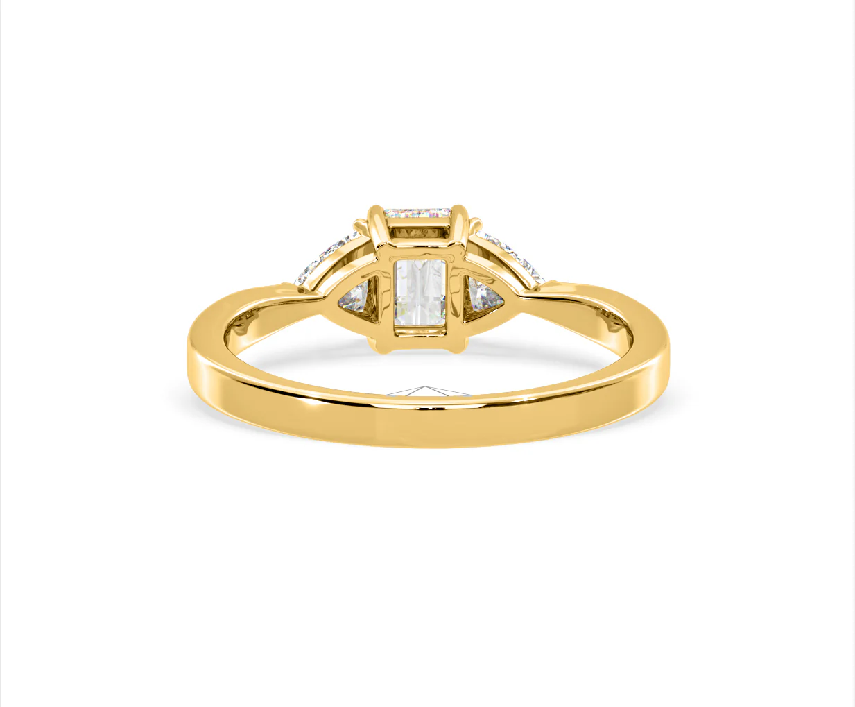 Aurora Lab Diamond Emerald Cut and Trillion 1.00ct Ring in 18K Gold F/VS1 - Image 127