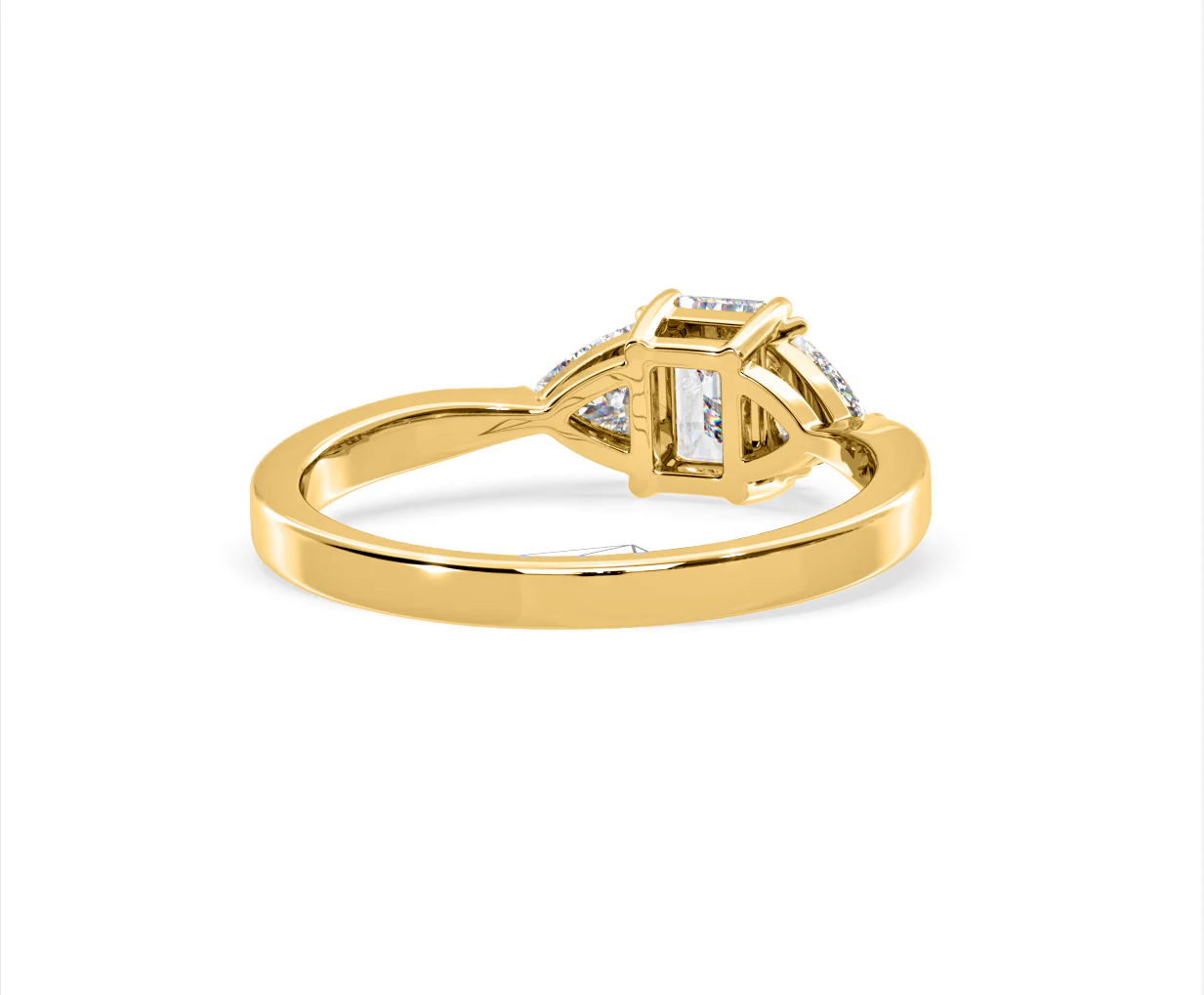 Aurora Lab Diamond Emerald Cut and Trillion 1.00ct Ring in 18K Gold F/VS1 - Image 132