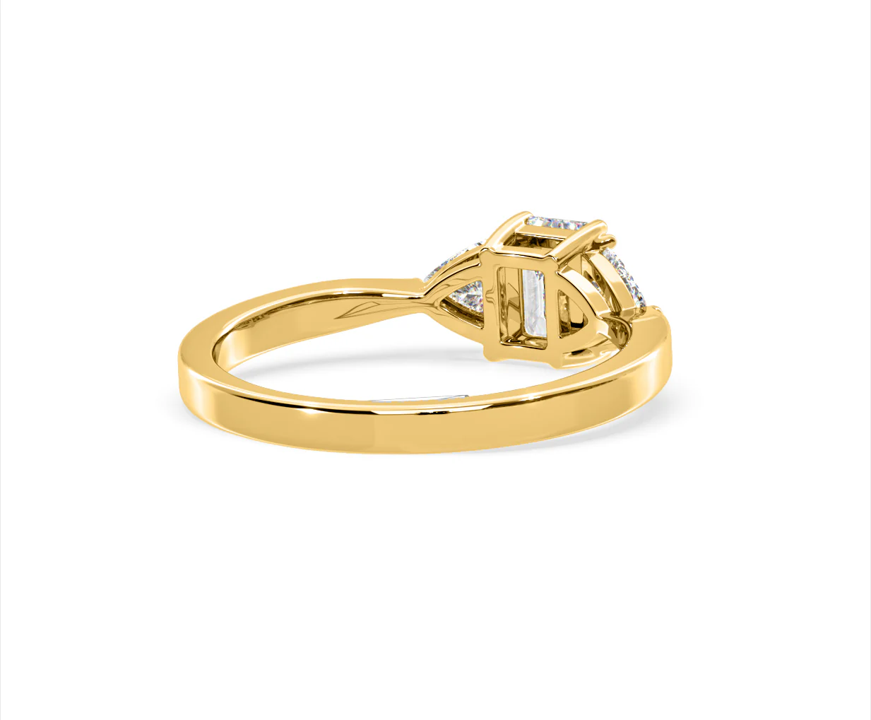 Aurora Lab Diamond Emerald Cut and Trillion 1.00ct Ring in 18K Gold F/VS1 - Image 134