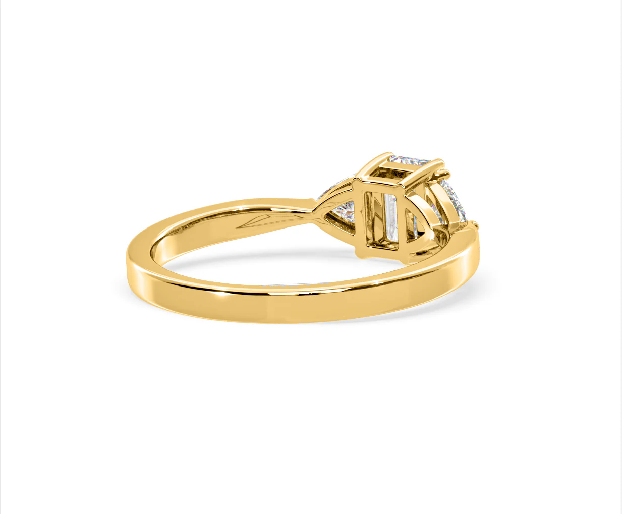 Aurora Lab Diamond Emerald Cut and Trillion 1.00ct Ring in 18K Gold F/VS1 - Image 135