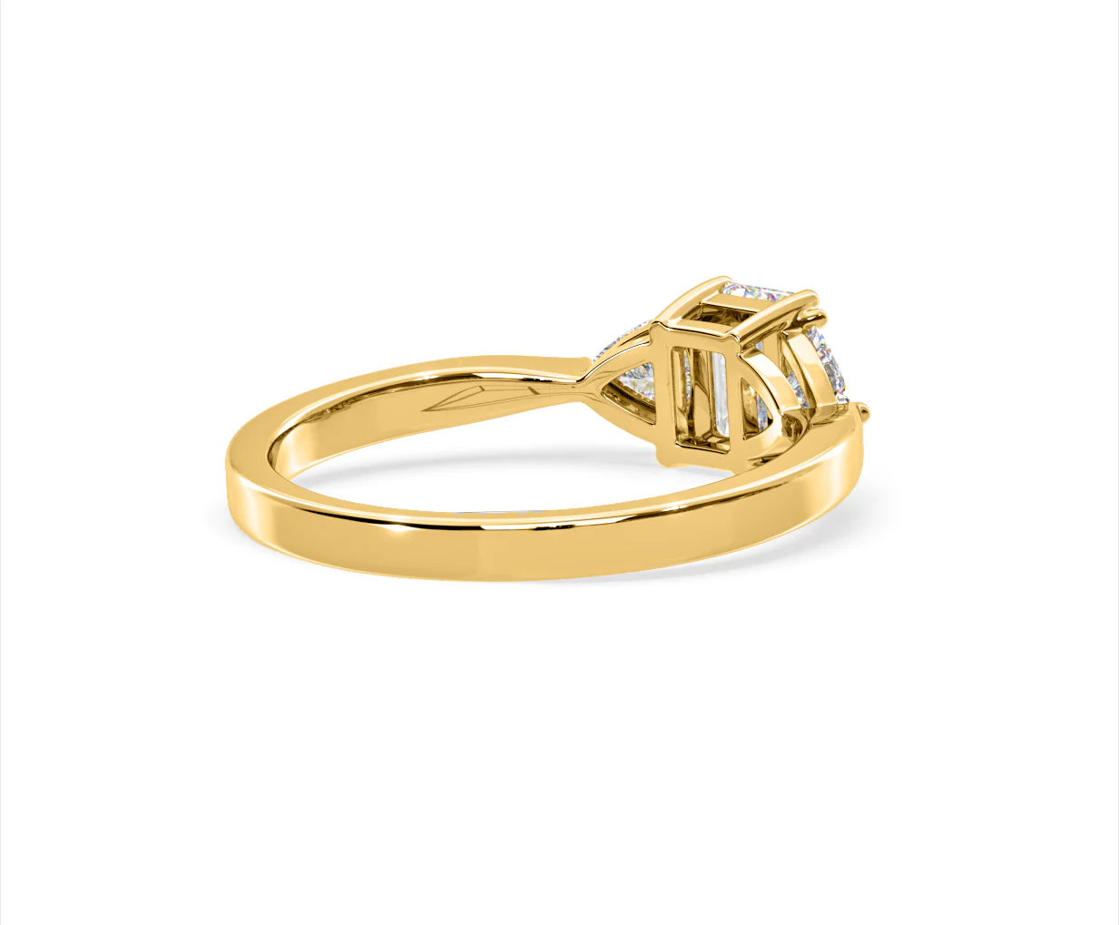 Aurora Lab Diamond Emerald Cut and Trillion 1.00ct Ring in 18K Gold F/VS1 - Image 136