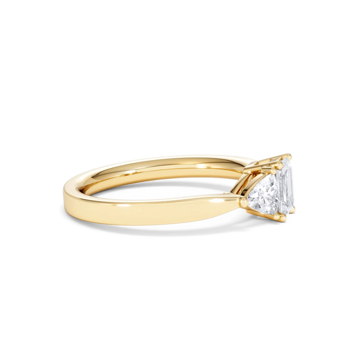 Aurora Lab Diamond Emerald Cut and Trillion 1.00ct Ring in 18K Gold F/VS1 - Image 28