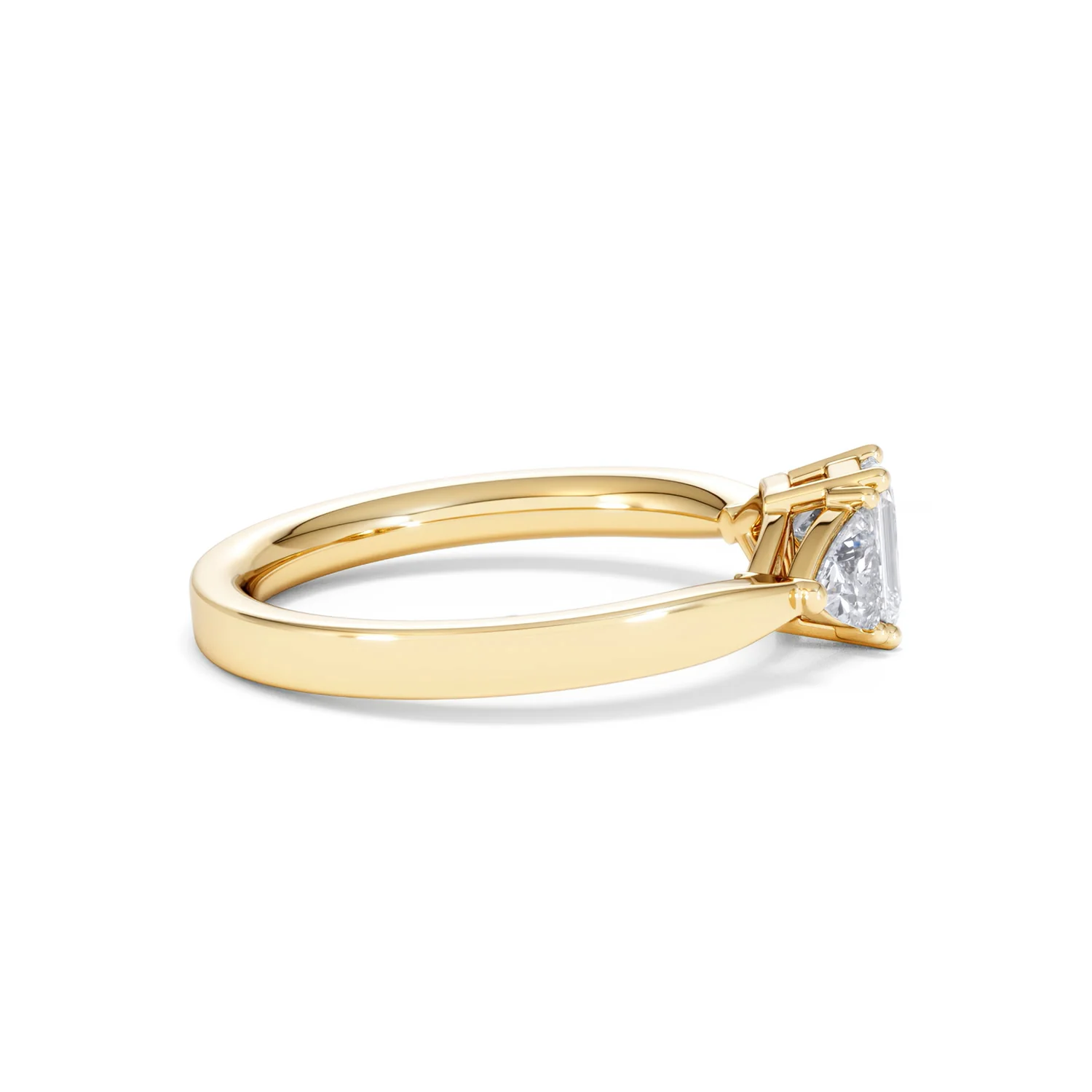 Aurora Lab Diamond Emerald Cut and Trillion 1.00ct Ring in 18K Gold F/VS1 - Image 32
