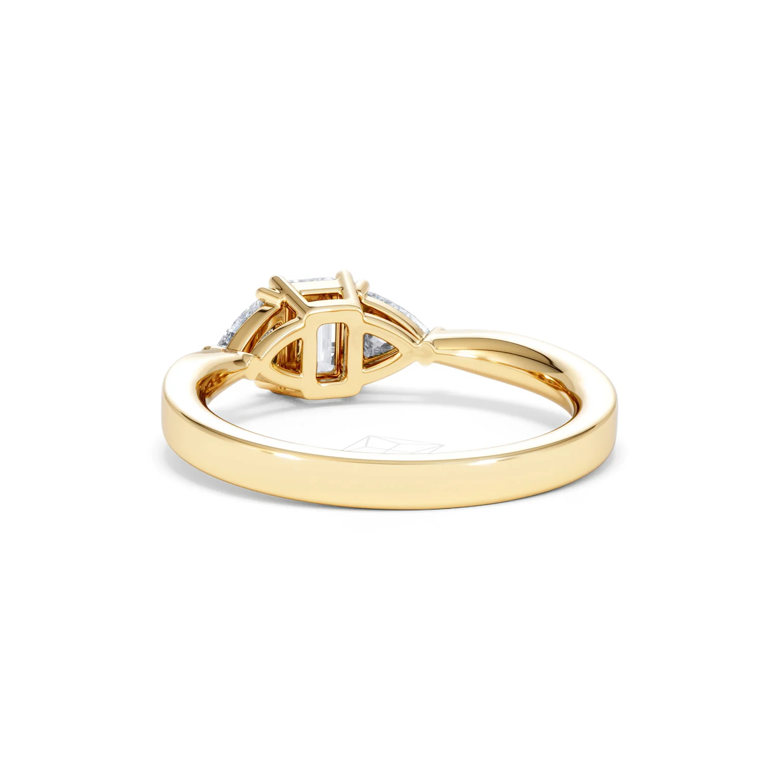 Aurora Lab Diamond Emerald Cut and Trillion 1.00ct Ring in 18K Gold F/VS1 - Image 56