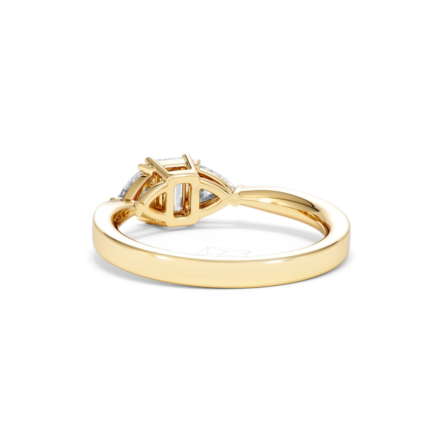 Aurora Lab Diamond Emerald Cut and Trillion 1.00ct Ring in 18K Gold F/VS1 - Image 57